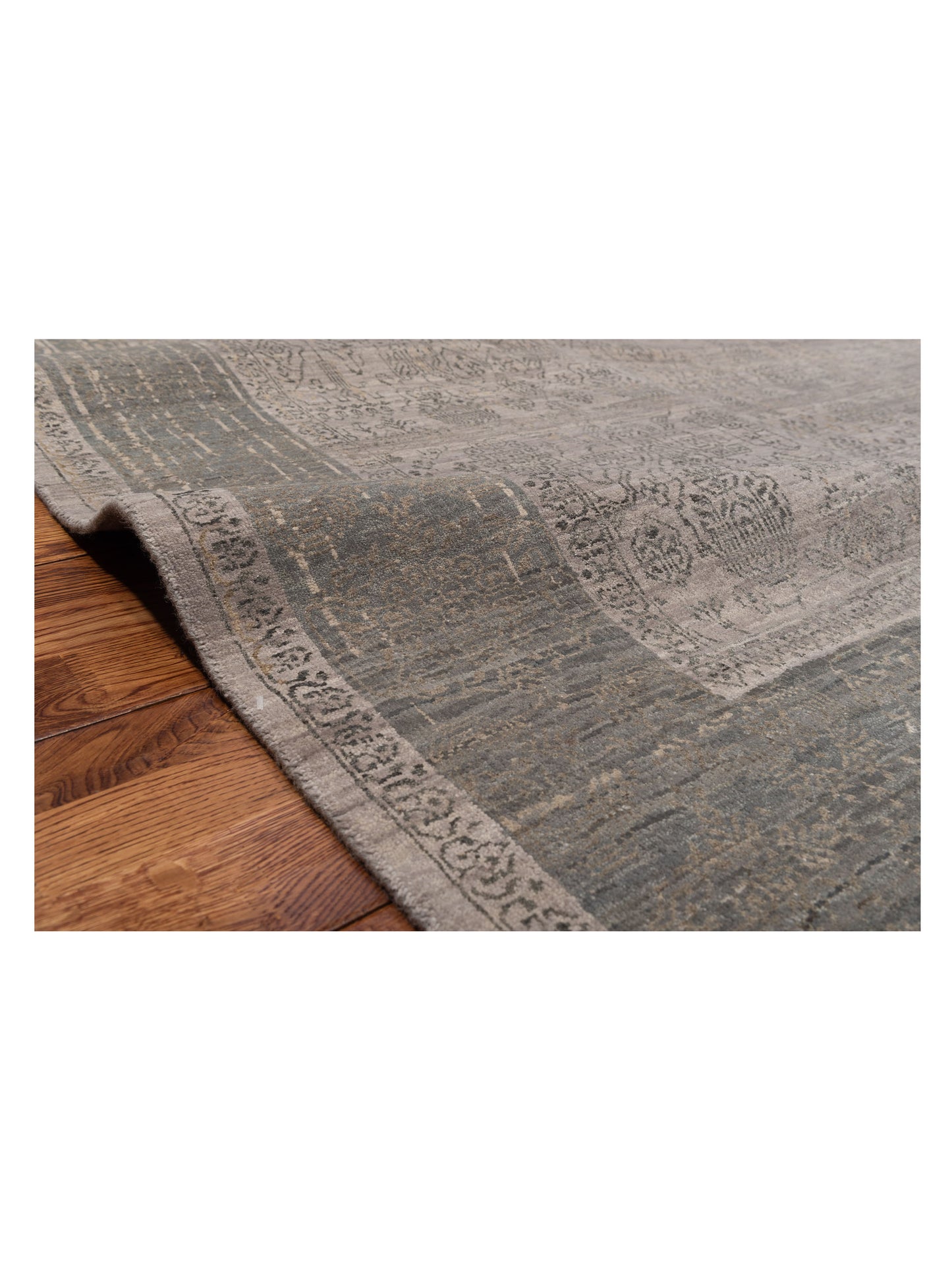 Dazzling 119790 Silver Green 8x10 Hand Knotted Rug
