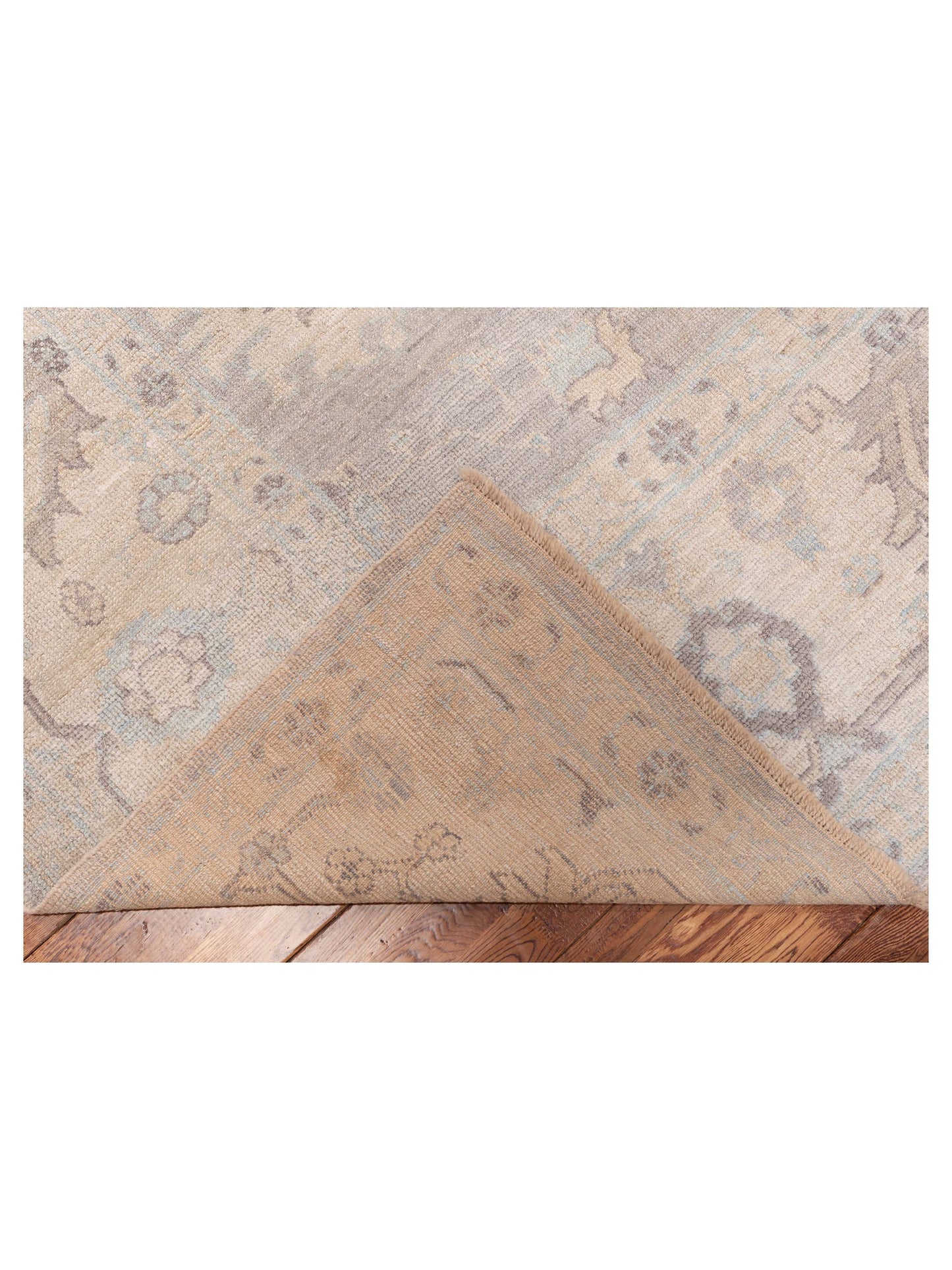 Angora Oushak 119831 Gray Ivory 9.10x13.9 Hand Knotted Rug