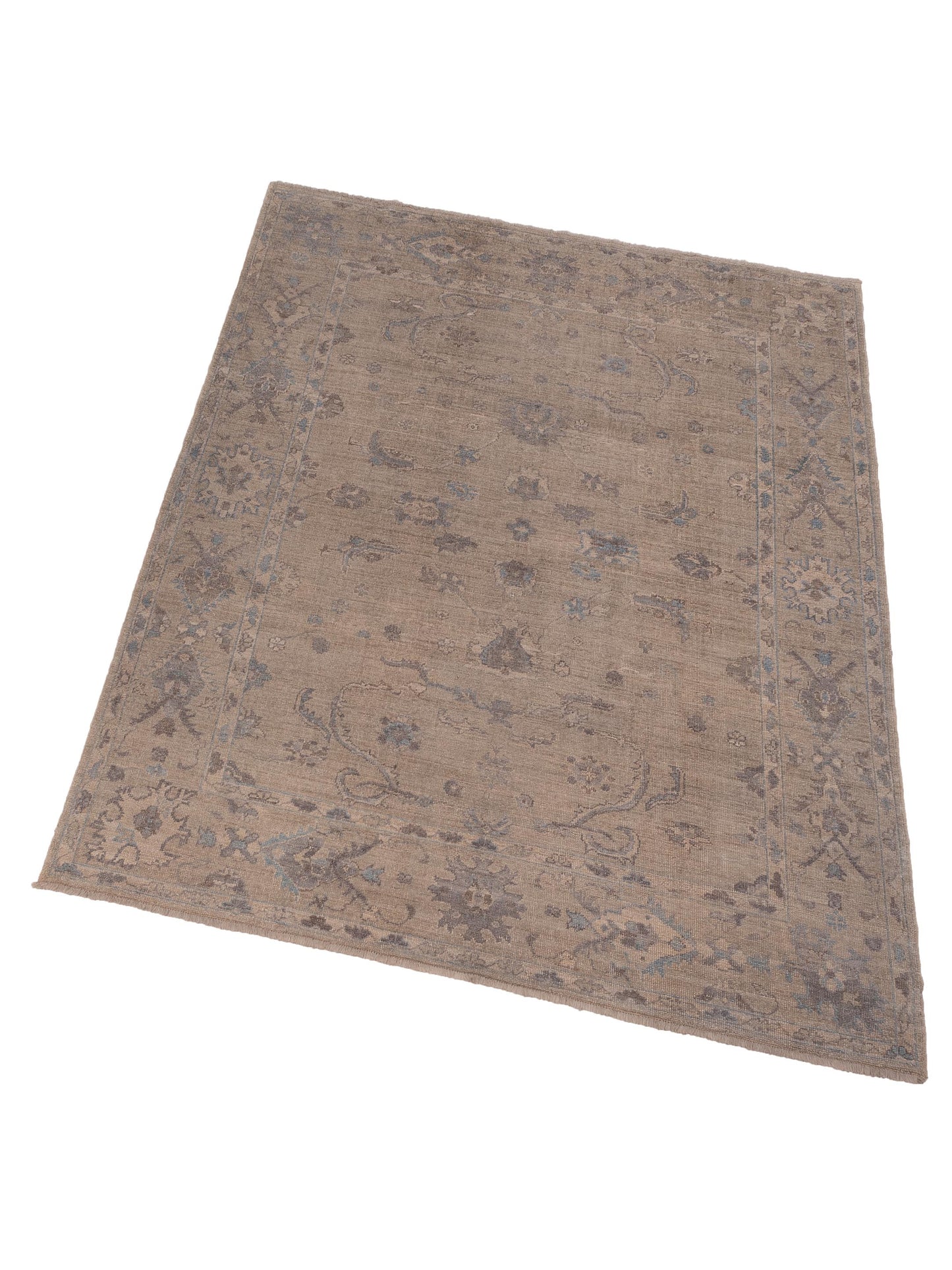 Angora Oushak 120131 Silver Silver 8x10 Hand Knotted Rug