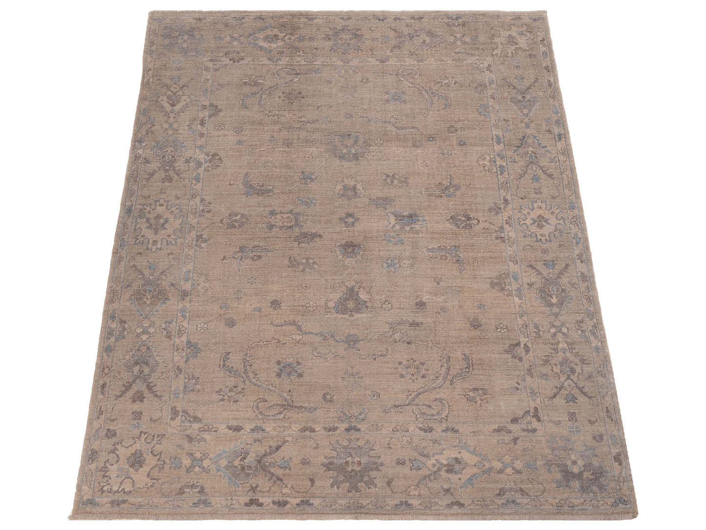Angora Oushak 120131 Silver Silver 8x10 Hand Knotted Rug