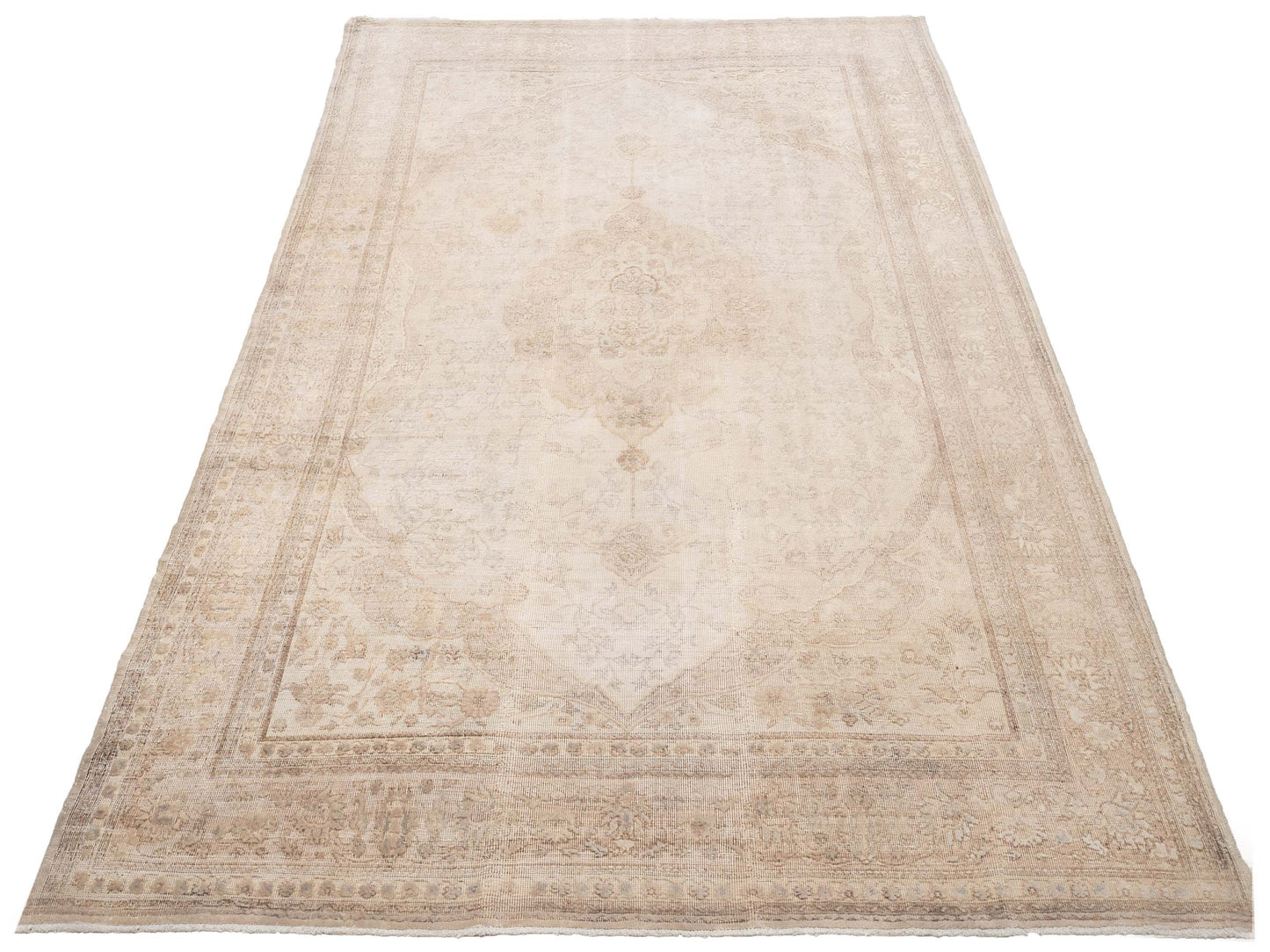 Vintage 120168 Ivory 8.1x12 Hand Knotted Rug