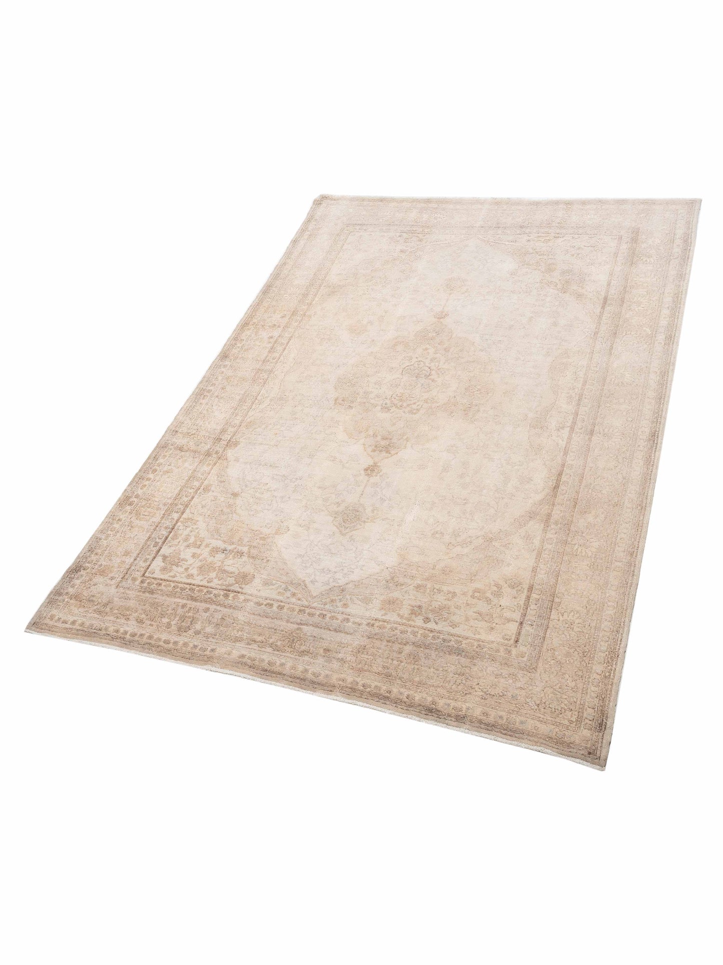 Vintage 120168 Ivory 8.1x12 Hand Knotted Rug