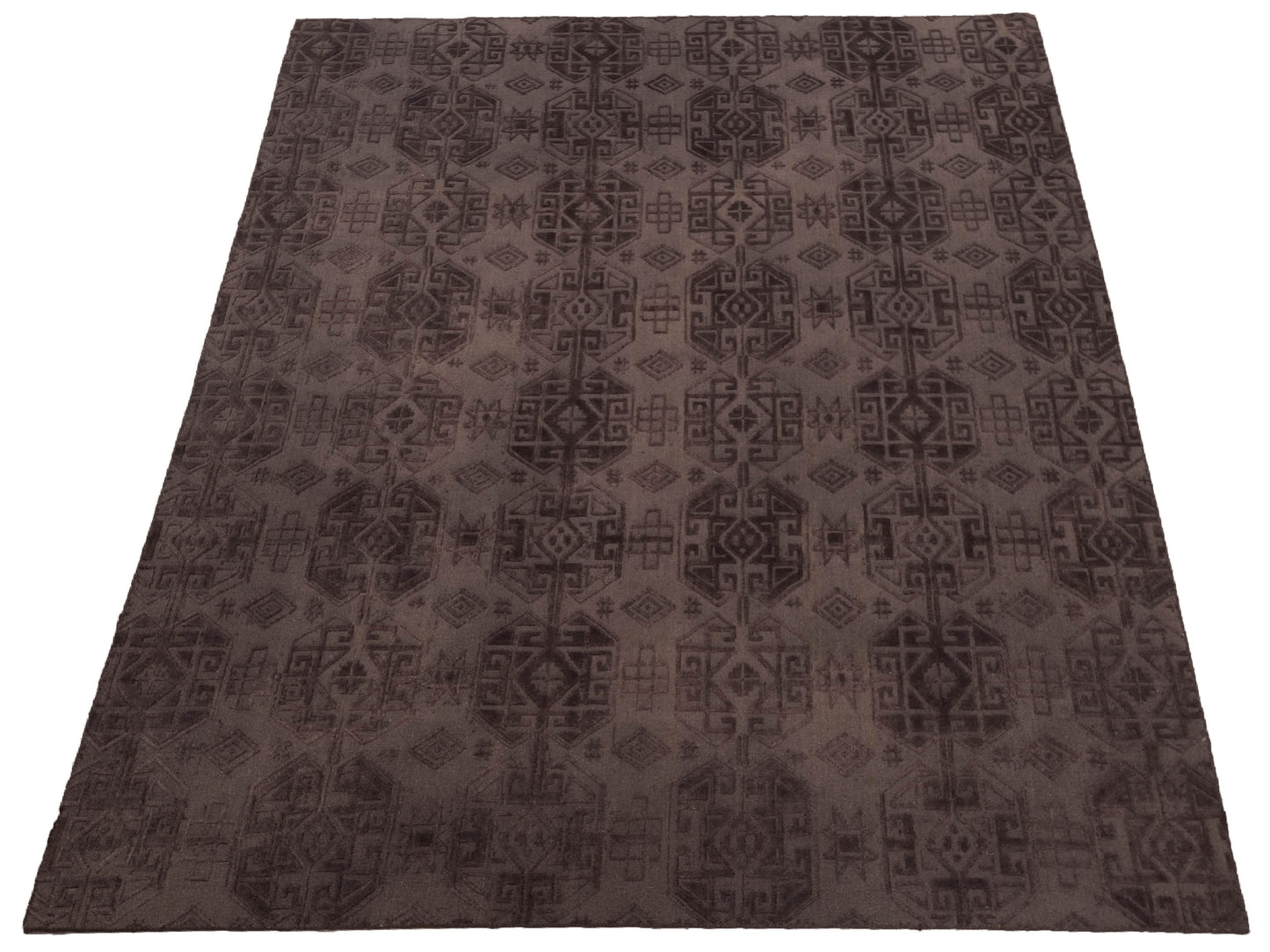 Himalayan 120373 Dark Brown Dark Brown 9x12 Hand Knotted Rug