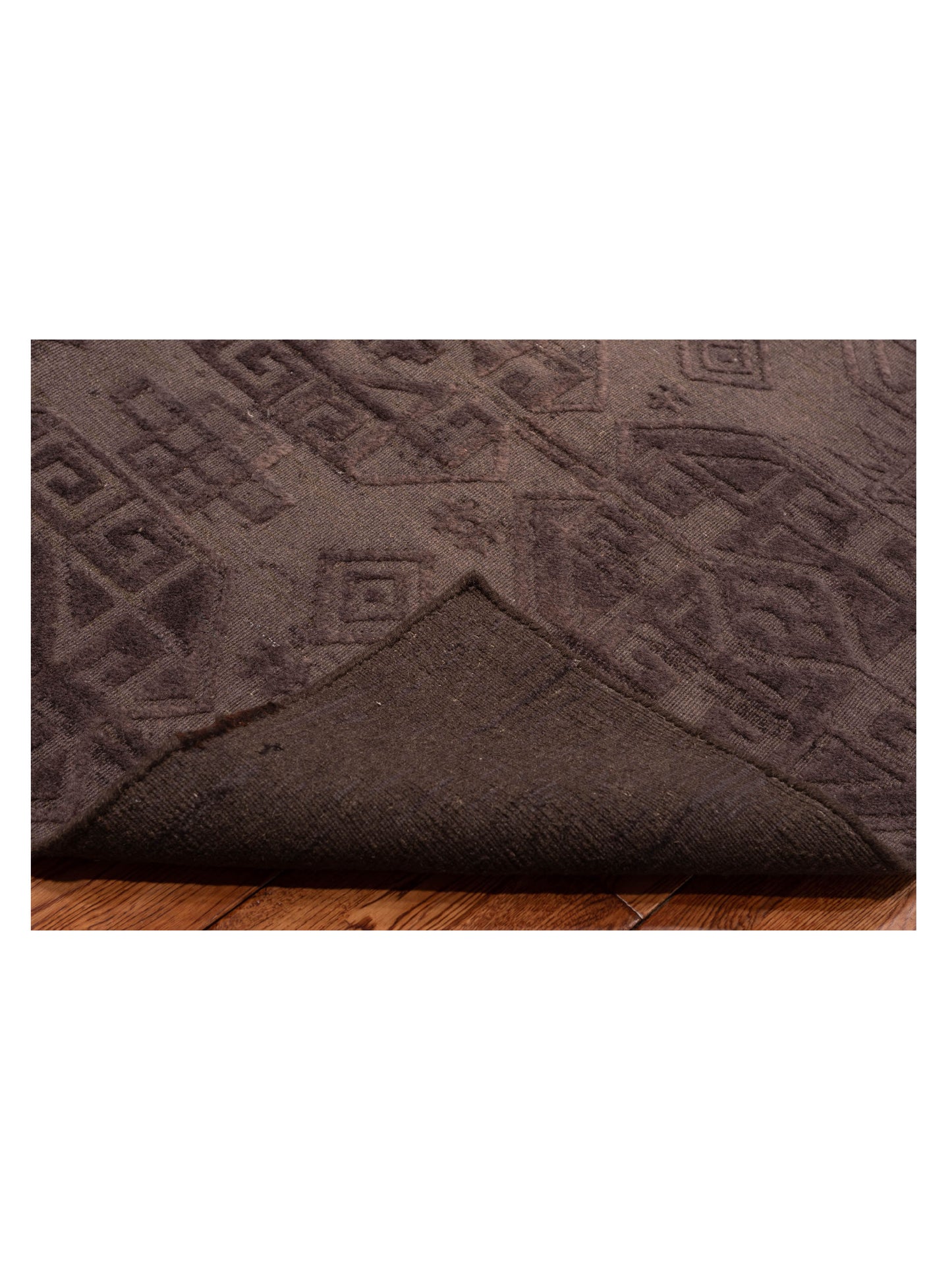 Himalayan 120373 Dark Brown Dark Brown 9x12 Hand Knotted Rug