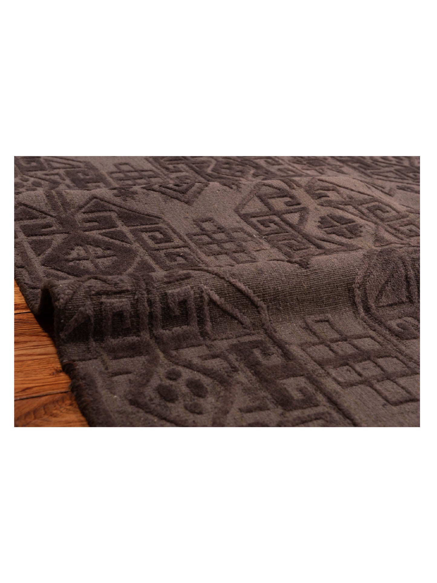 Himalayan 120373 Dark Brown Dark Brown 9x12 Hand Knotted Rug