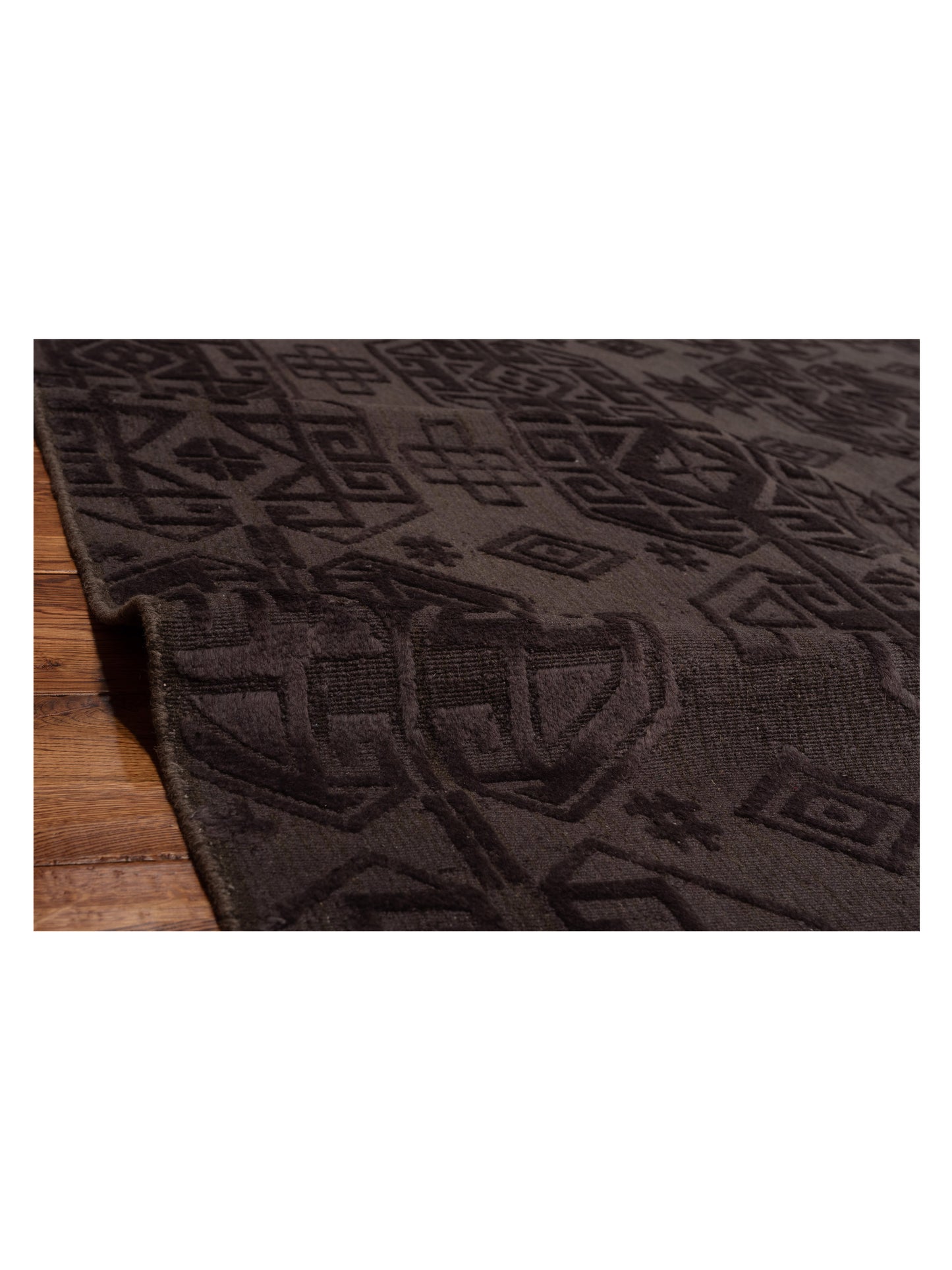 Himalayan 120374 Dark Brown 9x12 Hand Knotted Rug