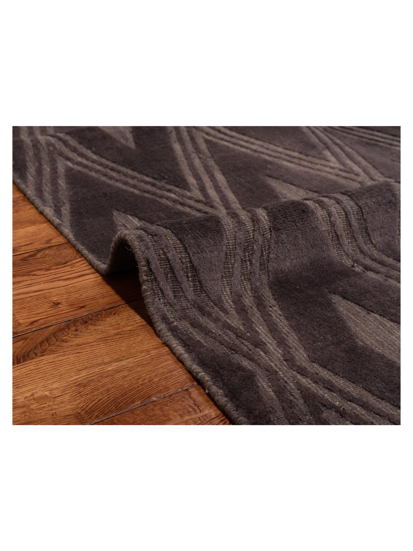 Himalayan 120379 Dark Brown 6x9 Hand Knotted Rug