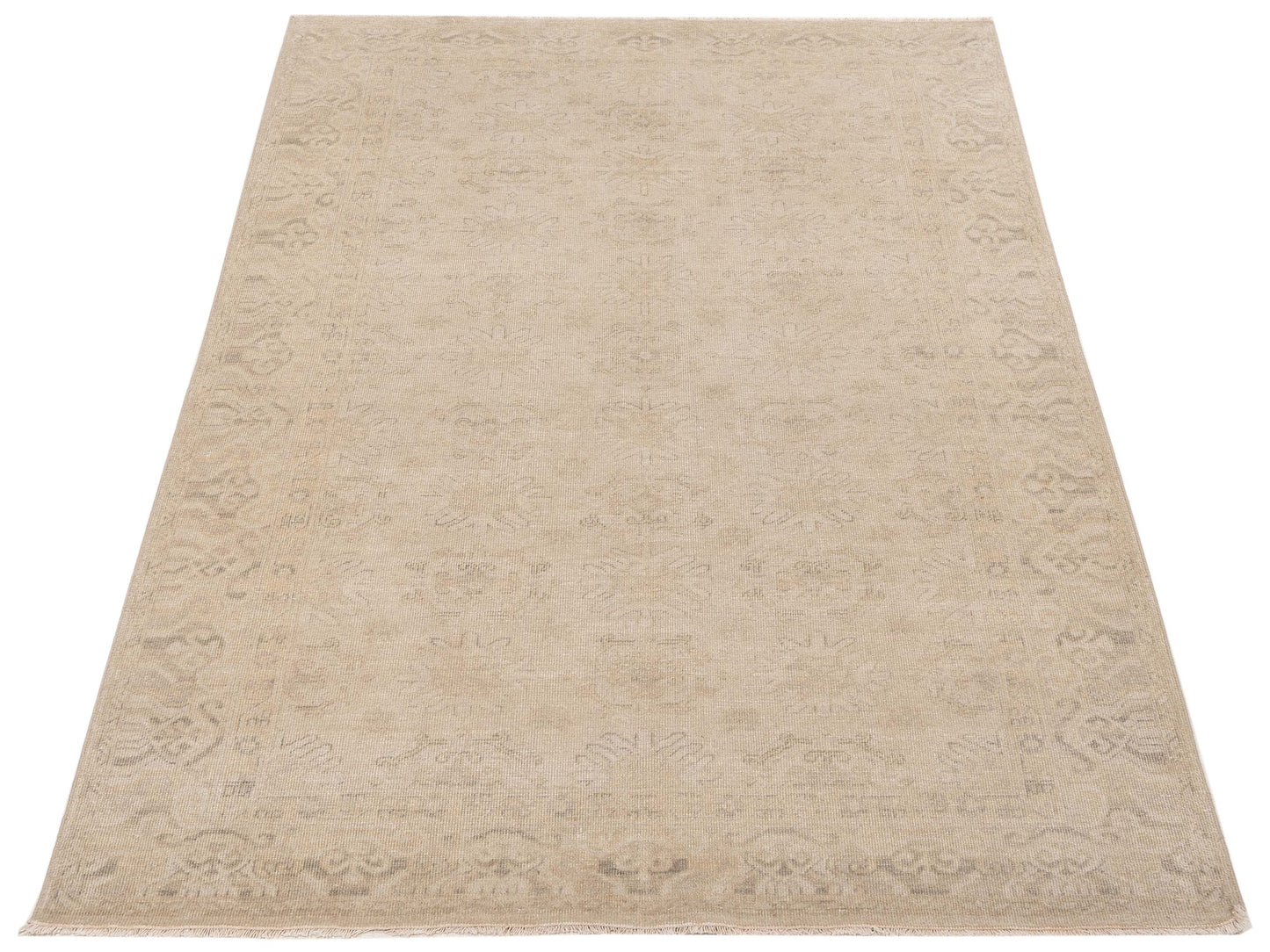 Evren 120419 Silver 5x8 Hand Knotted Rug