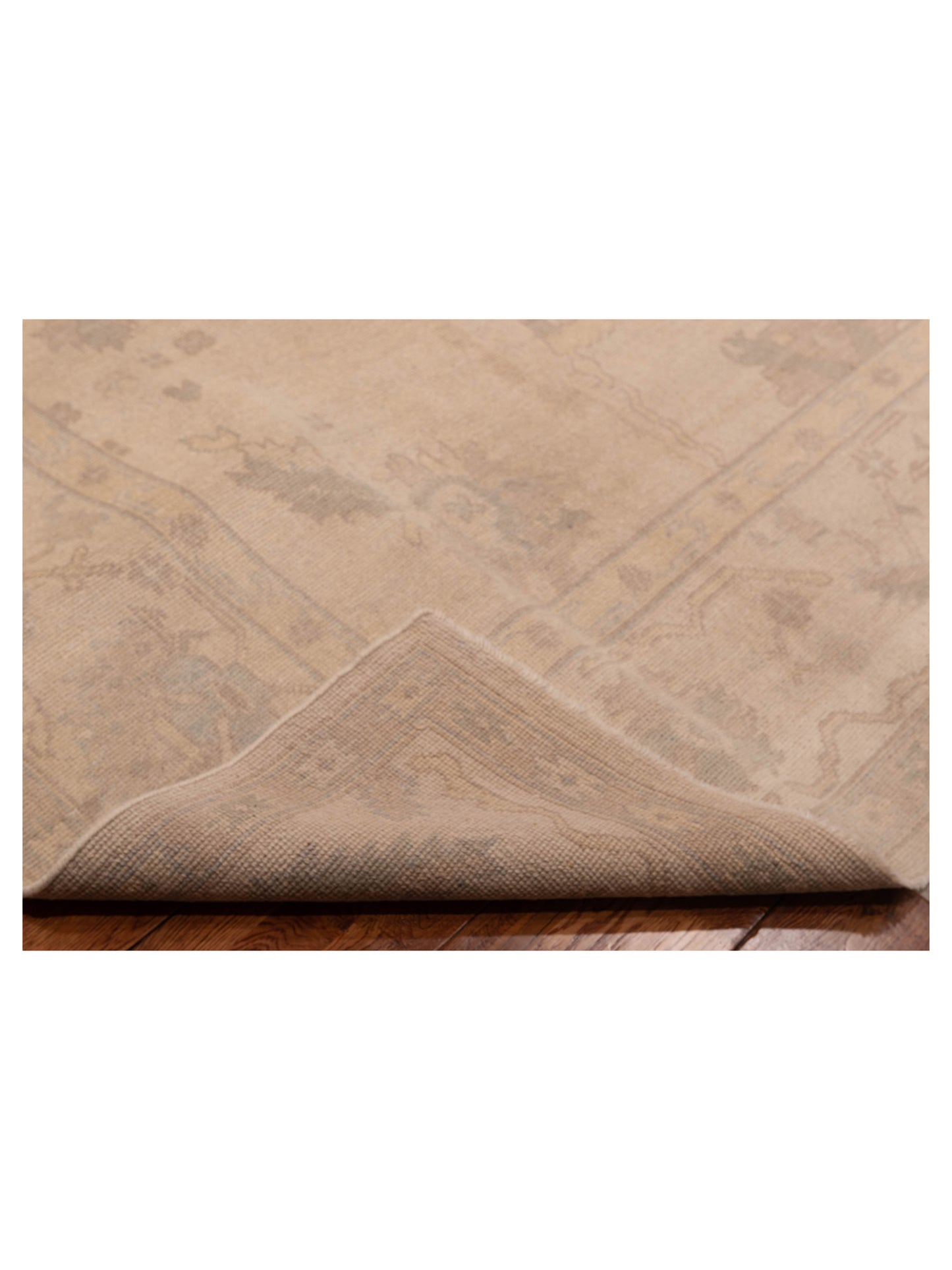 Oushak Shah 120475 Ivory Ivory 9.2x12.8 Hand Knotted Rug