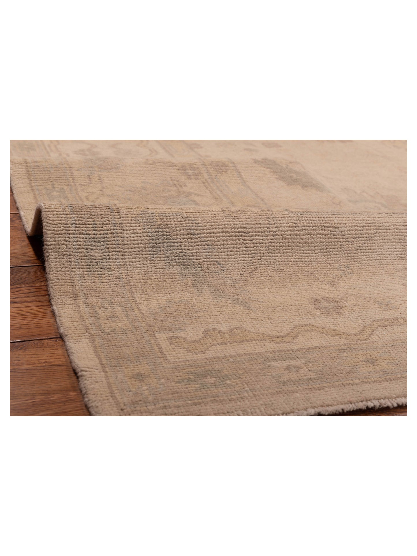 Oushak Shah 120475 Ivory Ivory 9.2x12.8 Hand Knotted Rug