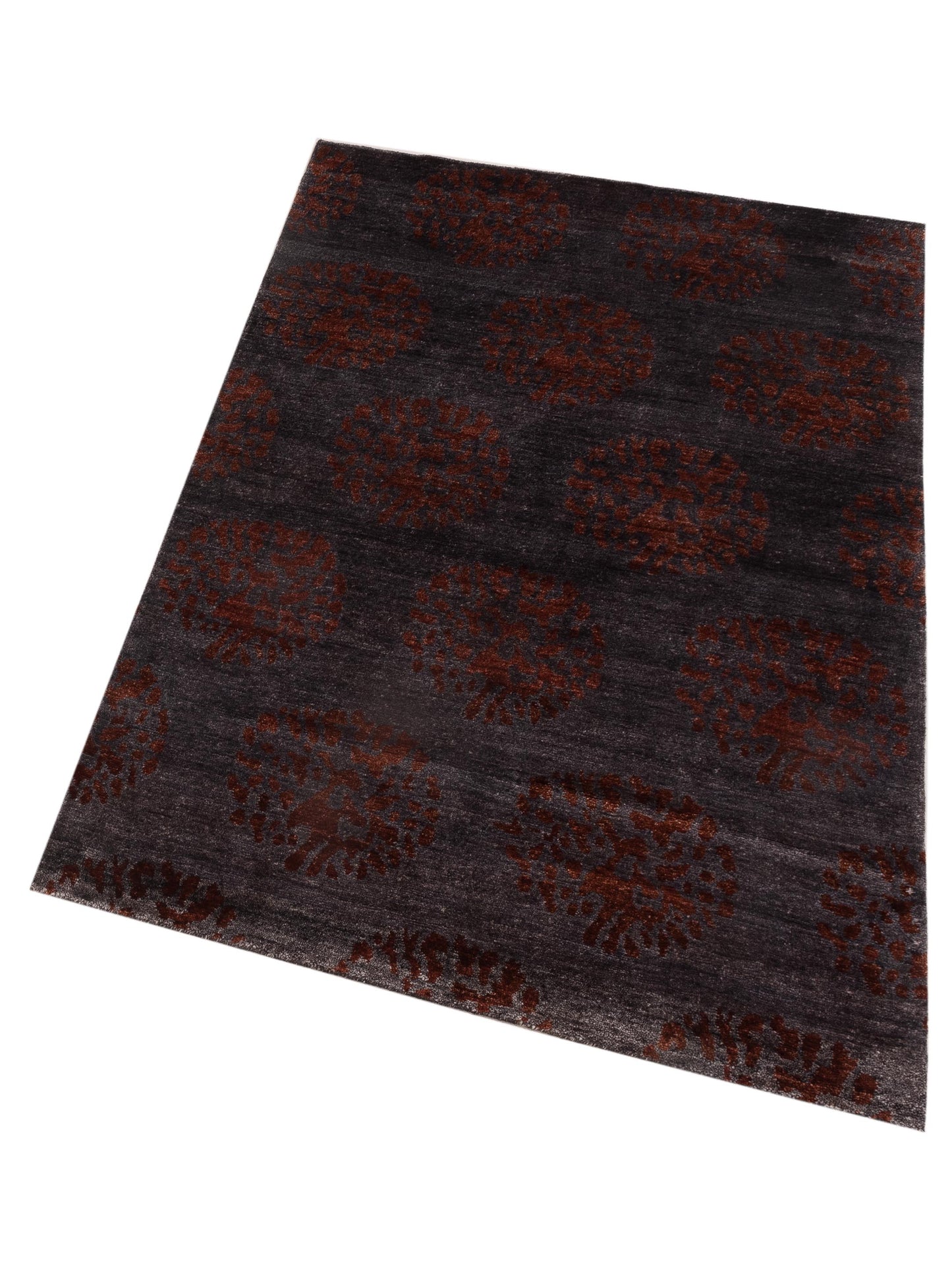 Tibetino 120519 Charcoal Red 4x6.1 Hand Knotted Rug