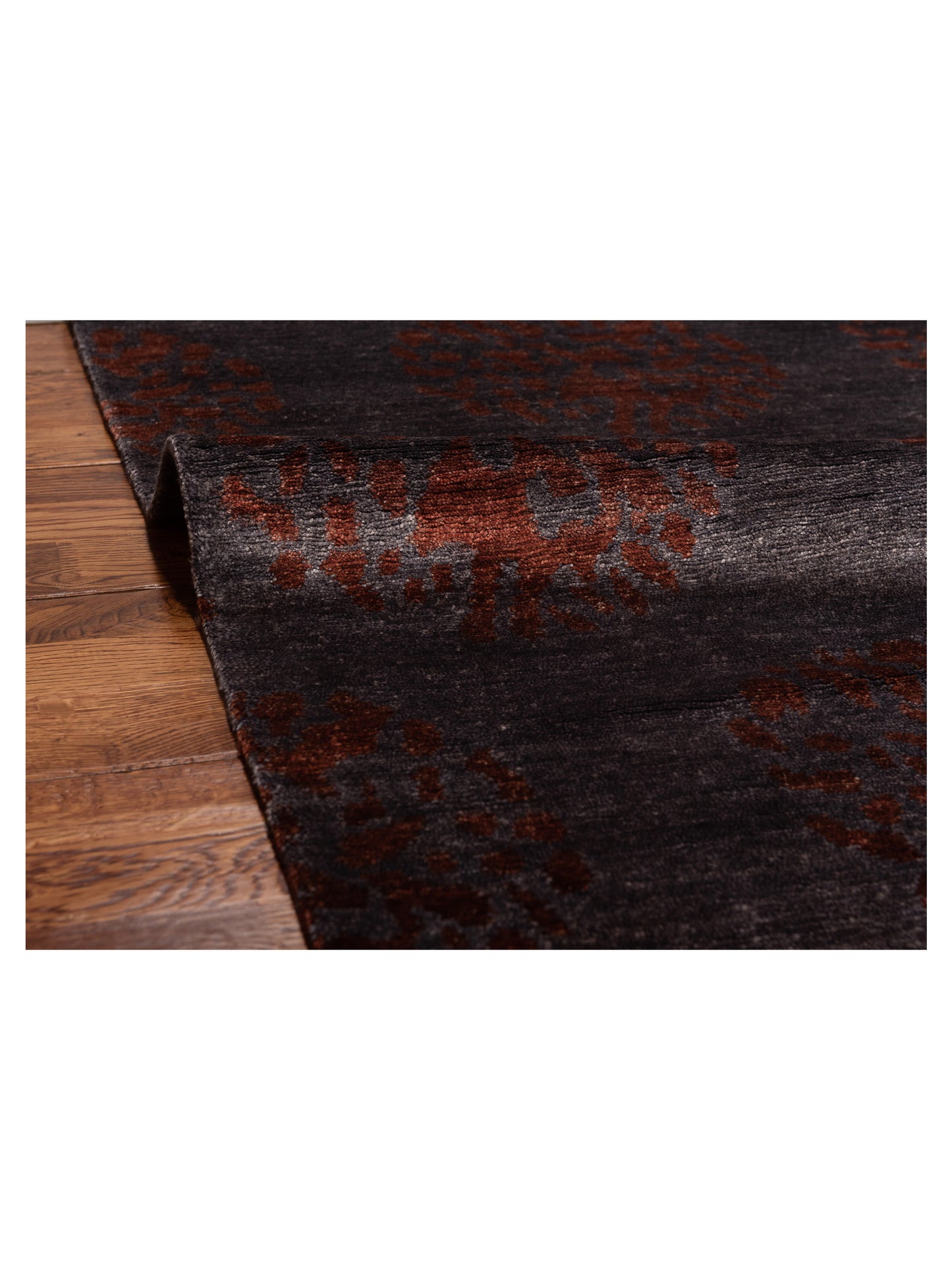 Tibetino 120519 Charcoal Red 4x6.1 Hand Knotted Rug