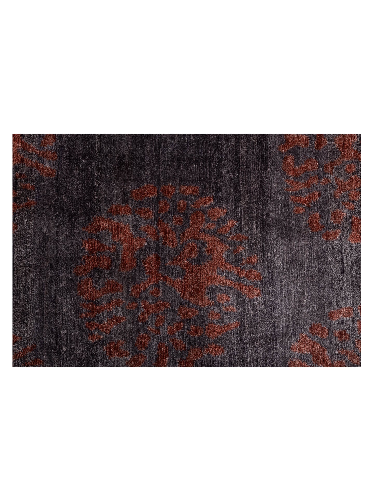 Tibetino 120520 Charcoal Red 5.2x8 Hand Knotted Rug