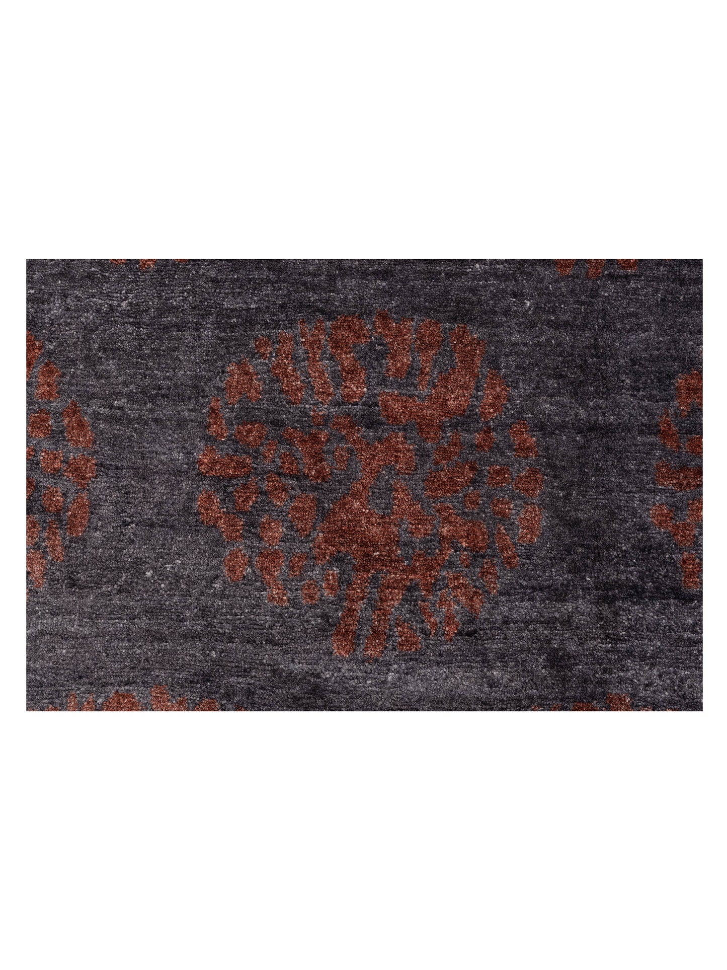Tibetino 120521 Charcoal Red 8.1x10.1 Hand Knotted Rug