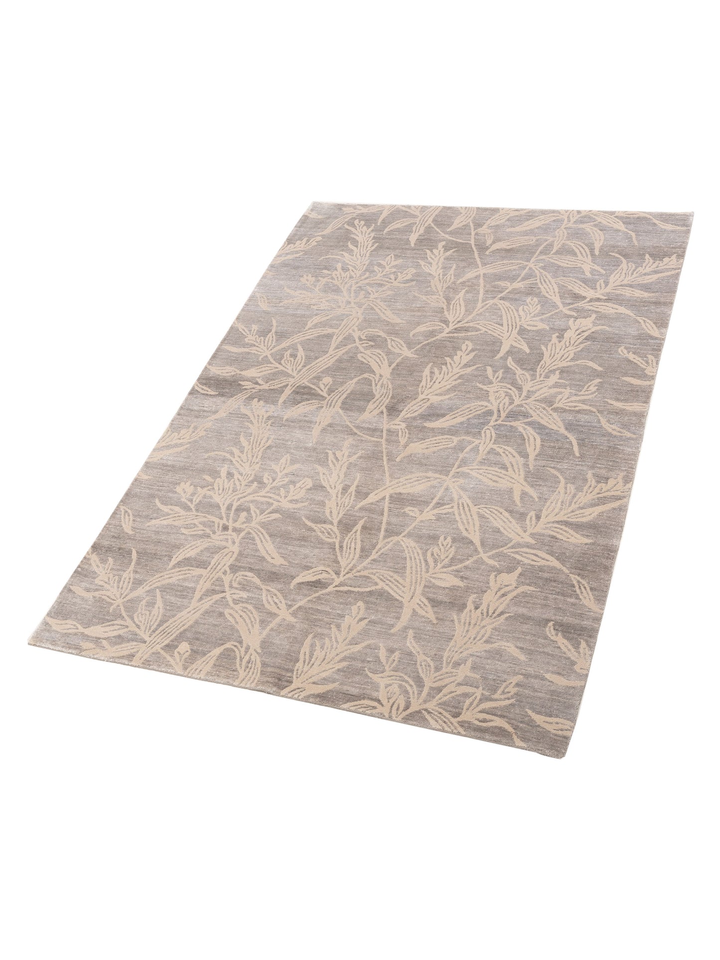 Tibetino 120546 Silver Silver 6.1x9.1 Hand Knotted Rug