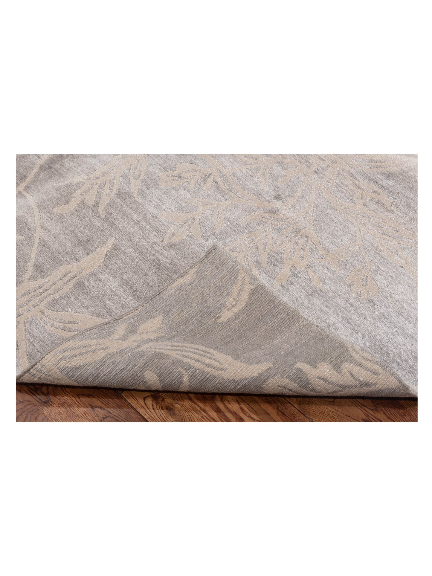 Tibetino 120546 Silver Silver 6.1x9.1 Hand Knotted Rug