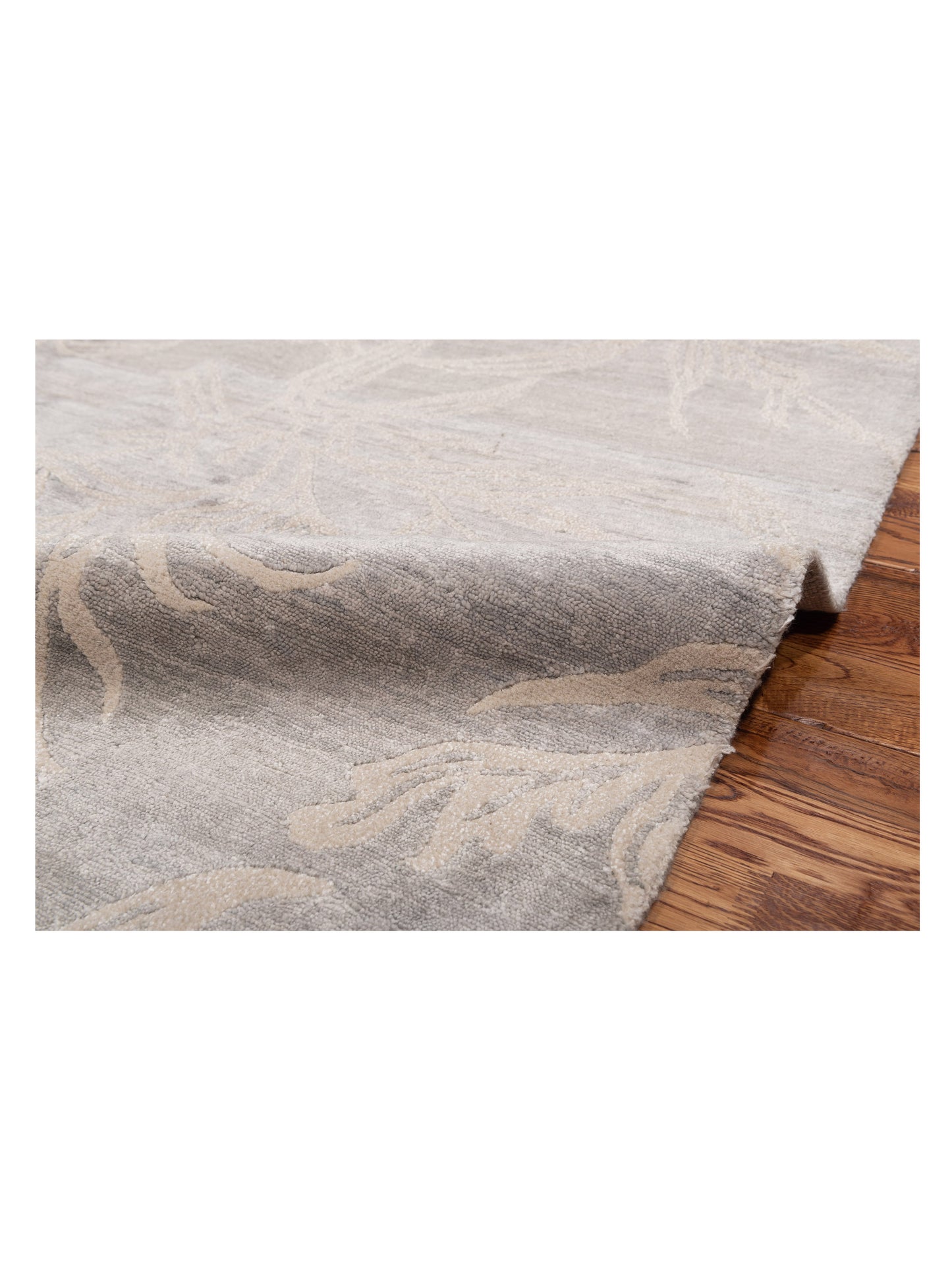 Tibetino 120546 Silver Silver 6.1x9.1 Hand Knotted Rug