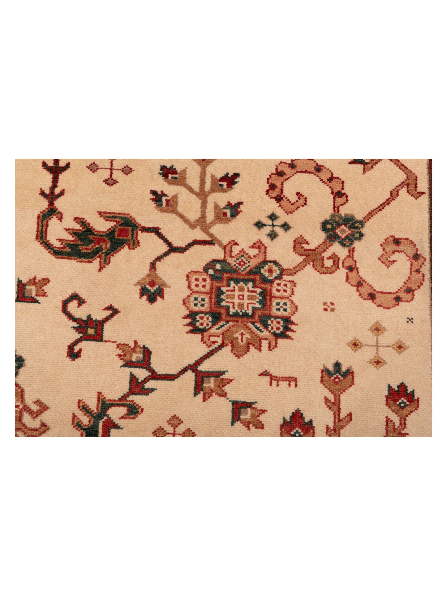Antique Loom 120620 Ivory Green 4.1x6 Hand Knotted Rug