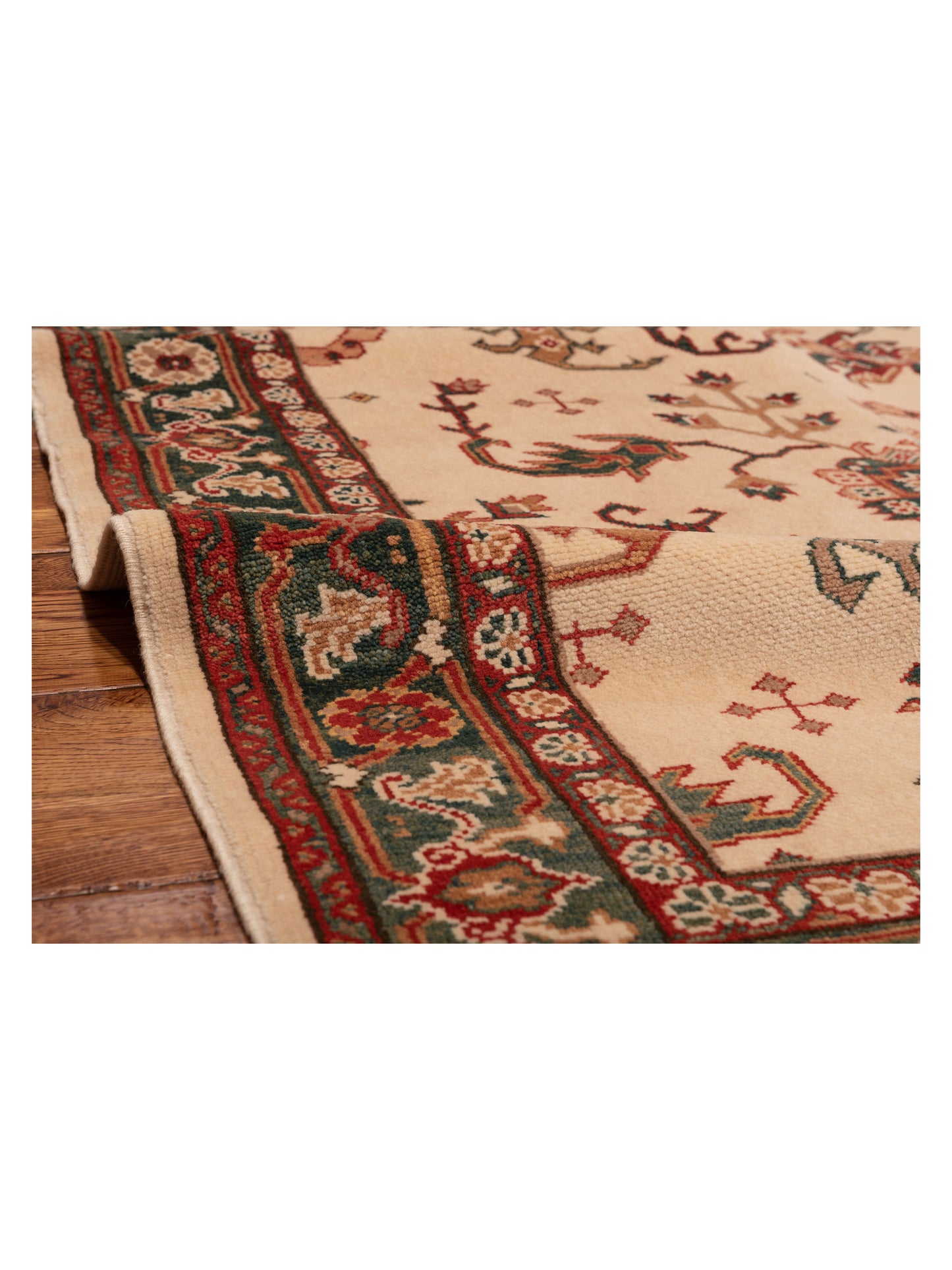 Antique Loom 120620 Ivory Green 4.1x6 Hand Knotted Rug