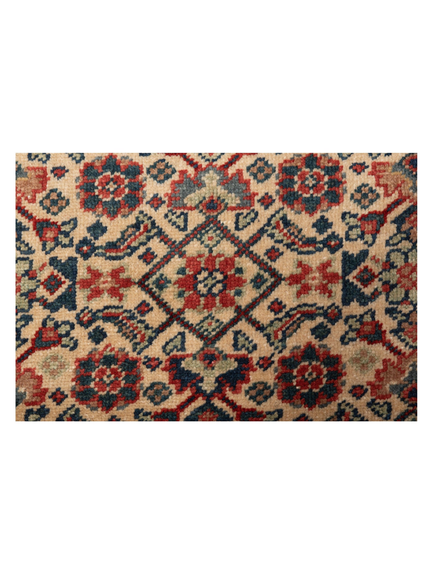 Antique Loom 120628 Ivory Teal Blue 6.11x8.1 Hand Knotted Rug