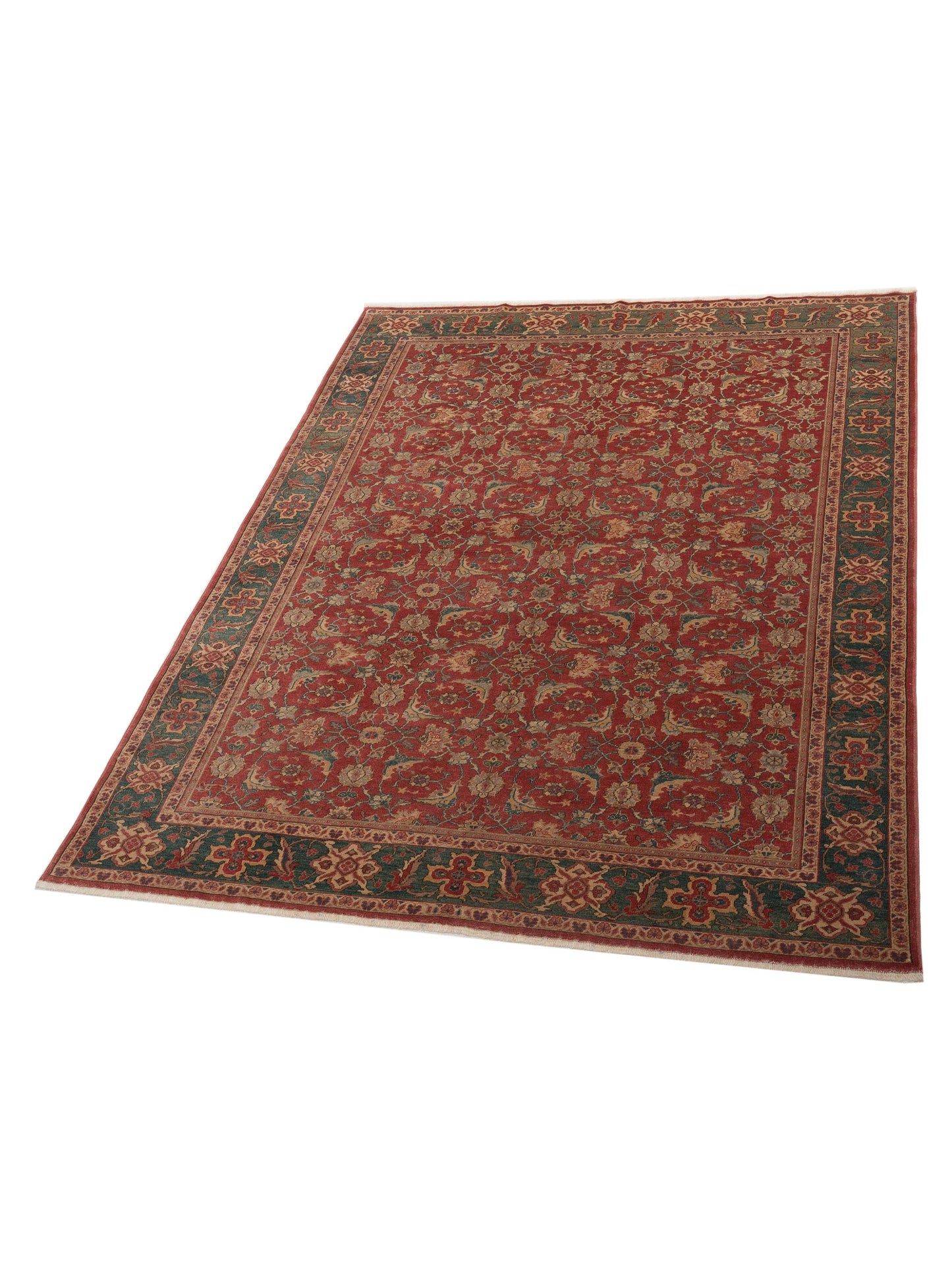 Antique Loom 120629 Rust Green 8x9.8 Hand Knotted Rug