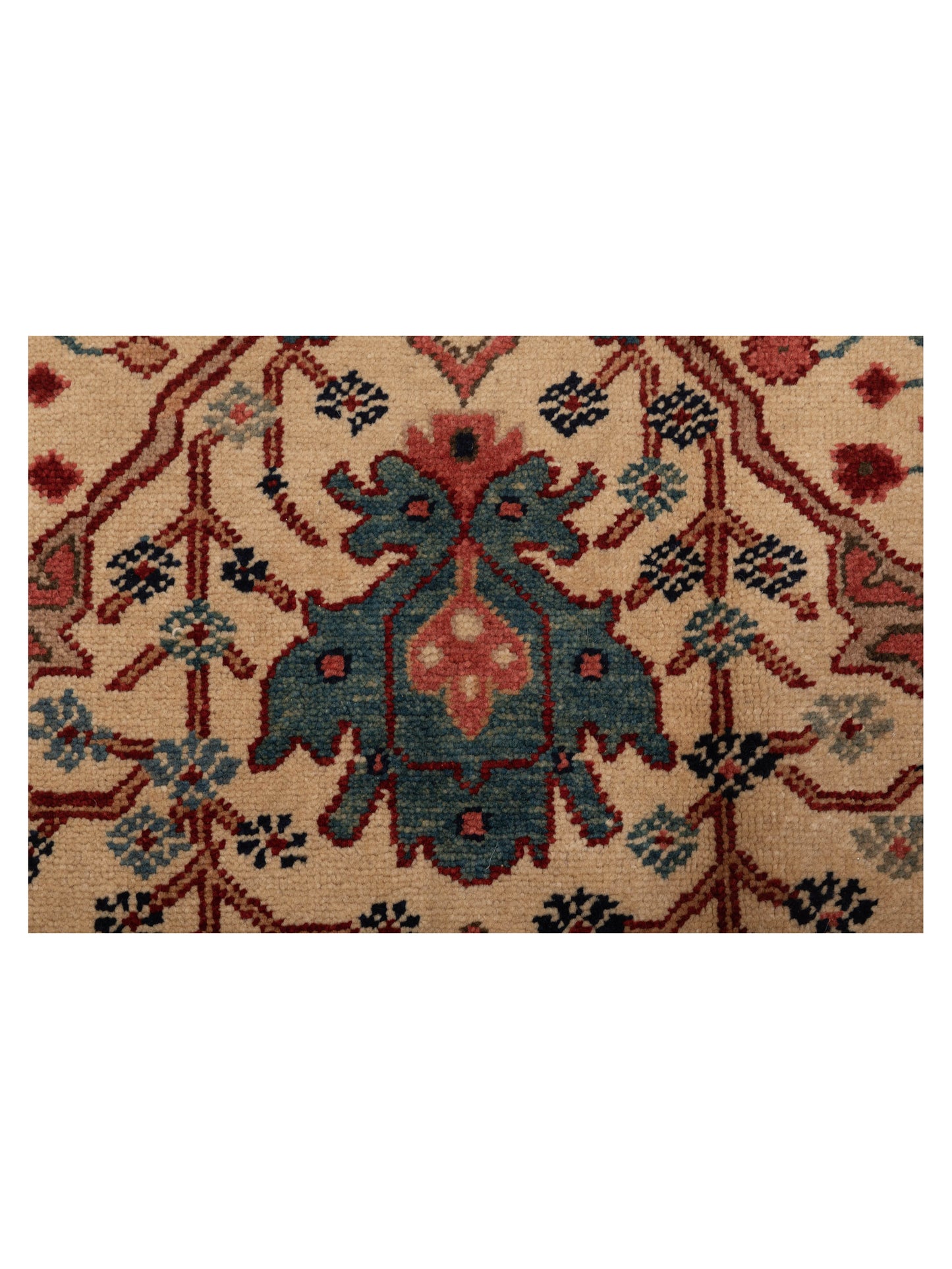 Antique Loom 120635 Beige Blue 6.7x8.5 Hand Knotted Rug