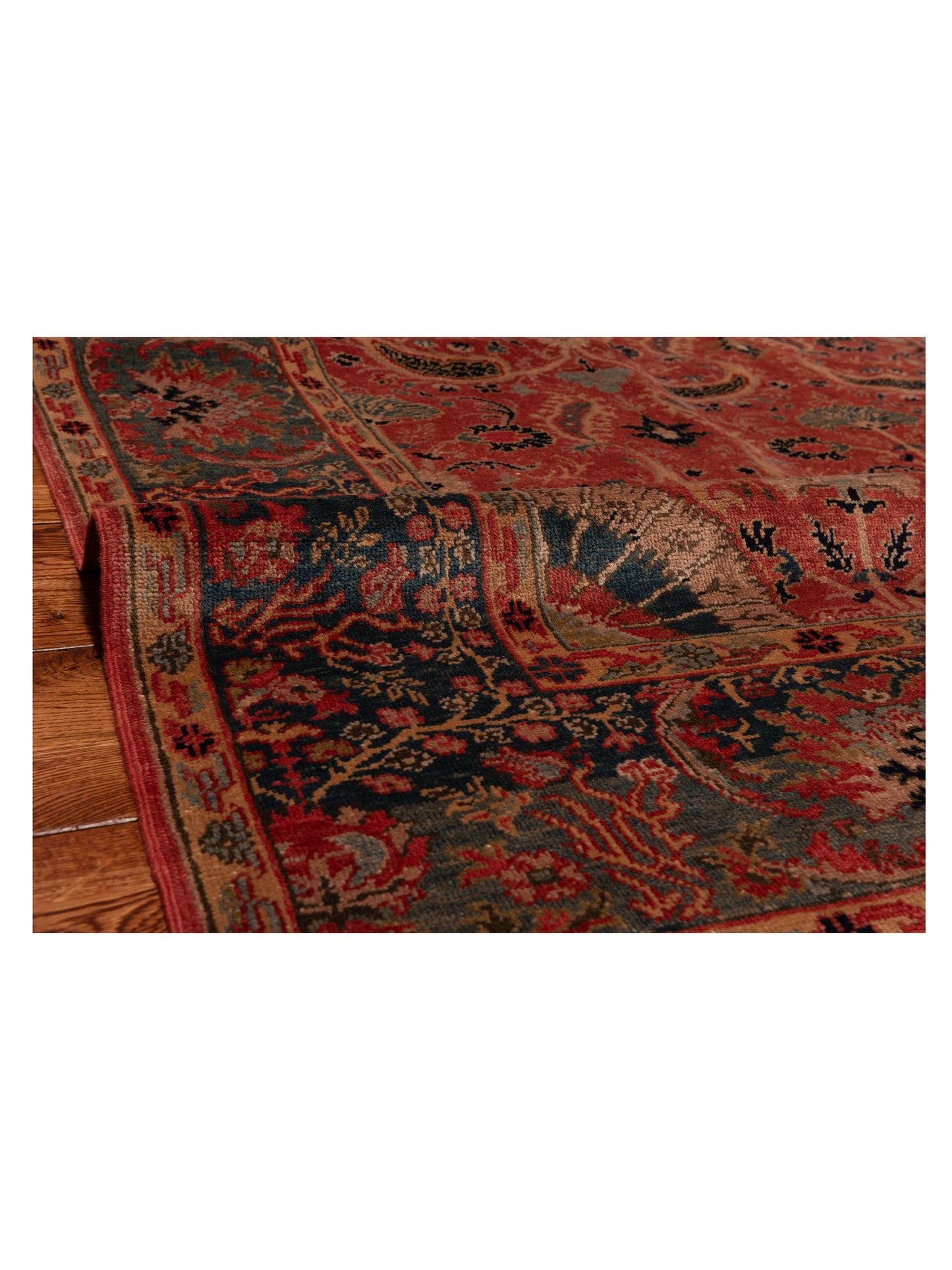 Antique Loom 120637 Rust Blue 6.9x10.4 Hand Knotted Rug