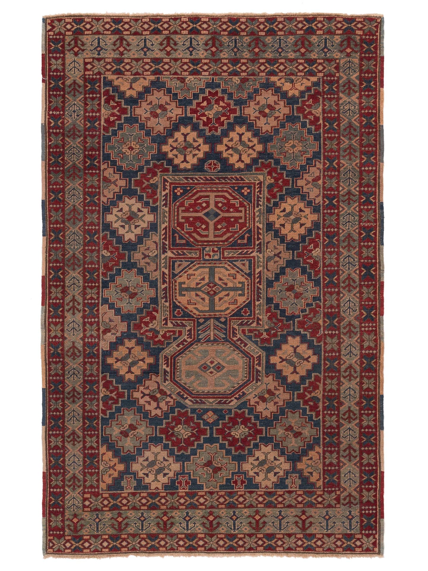 Pasha Turkish Shirwan Navy Red Traditional