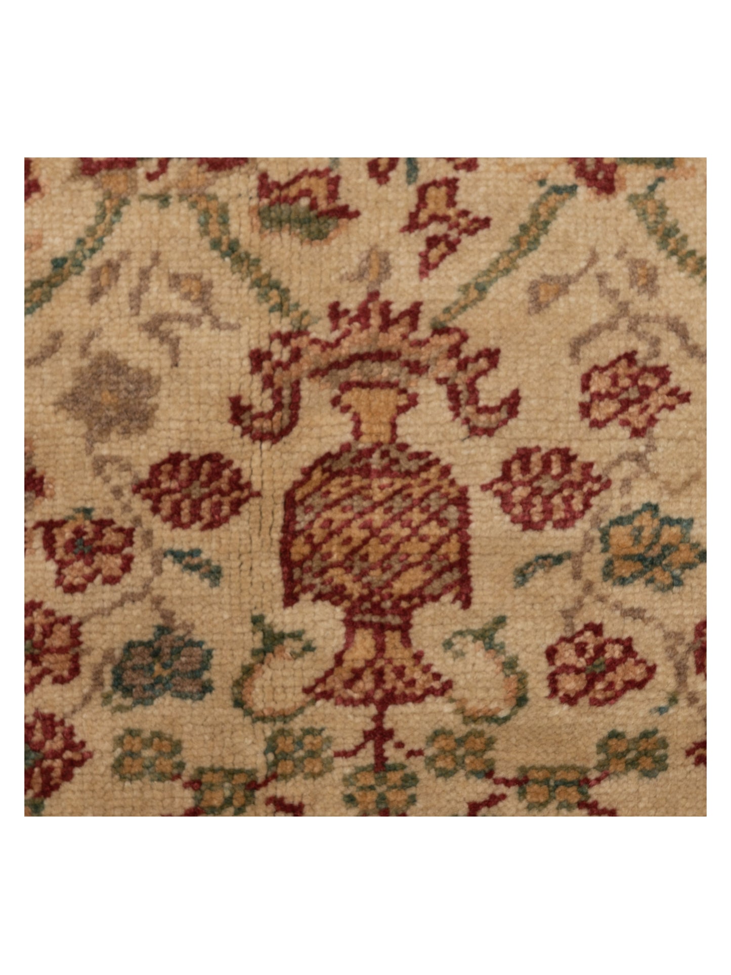 Antique Loom 120659 Beige Red 6.9x8.11 Hand Knotted Rug