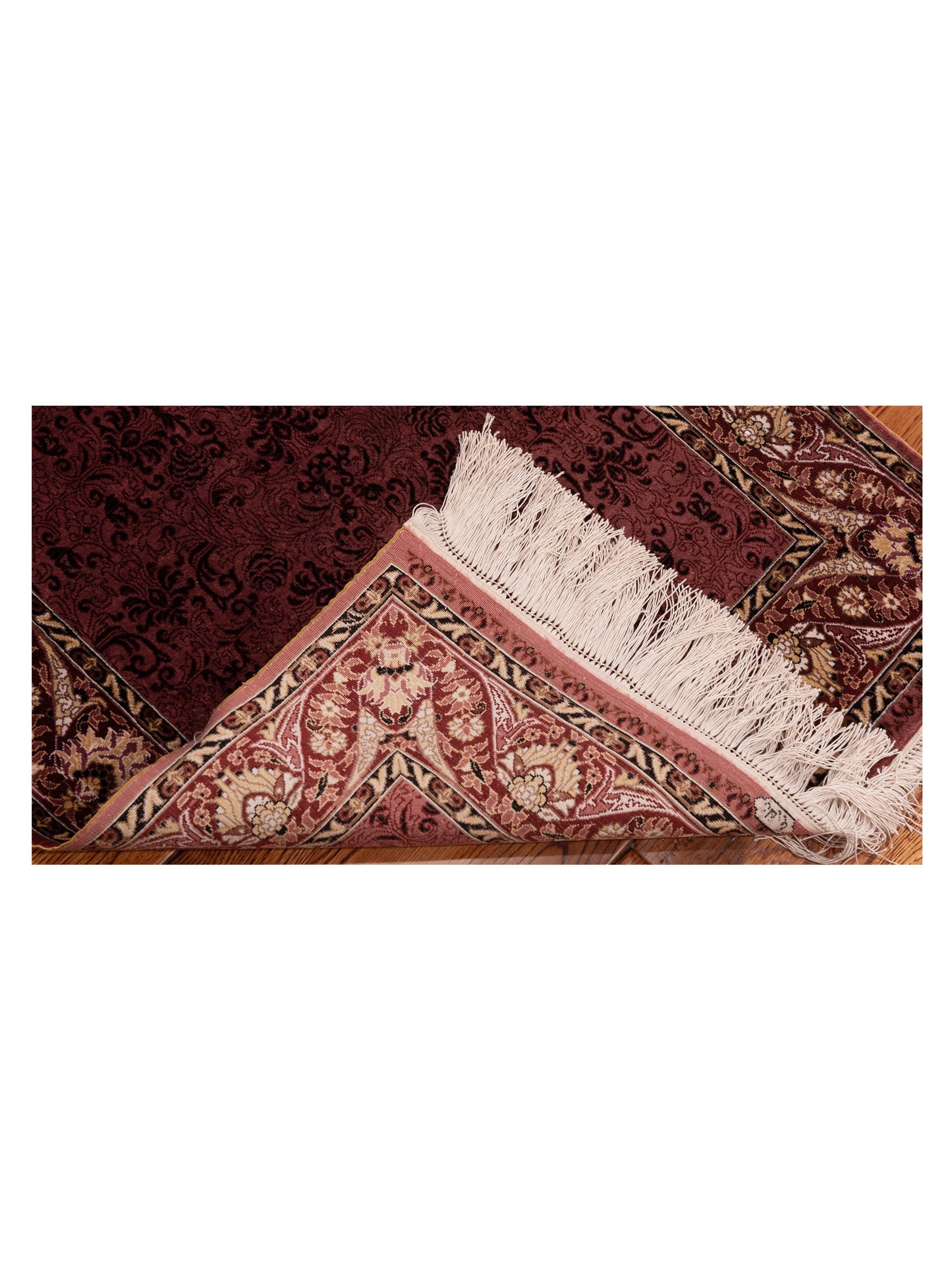 Pure Silk 120738 Burgundy 2x3.4 Hand Knotted Rug