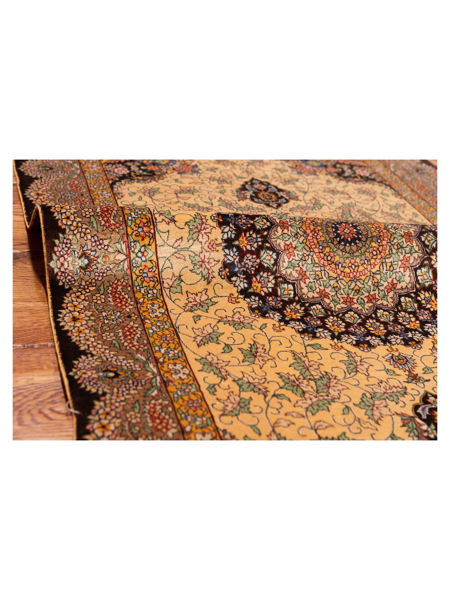 Pure Silk 120741 Gold Brown 2.3x4.2 Hand Knotted Rug