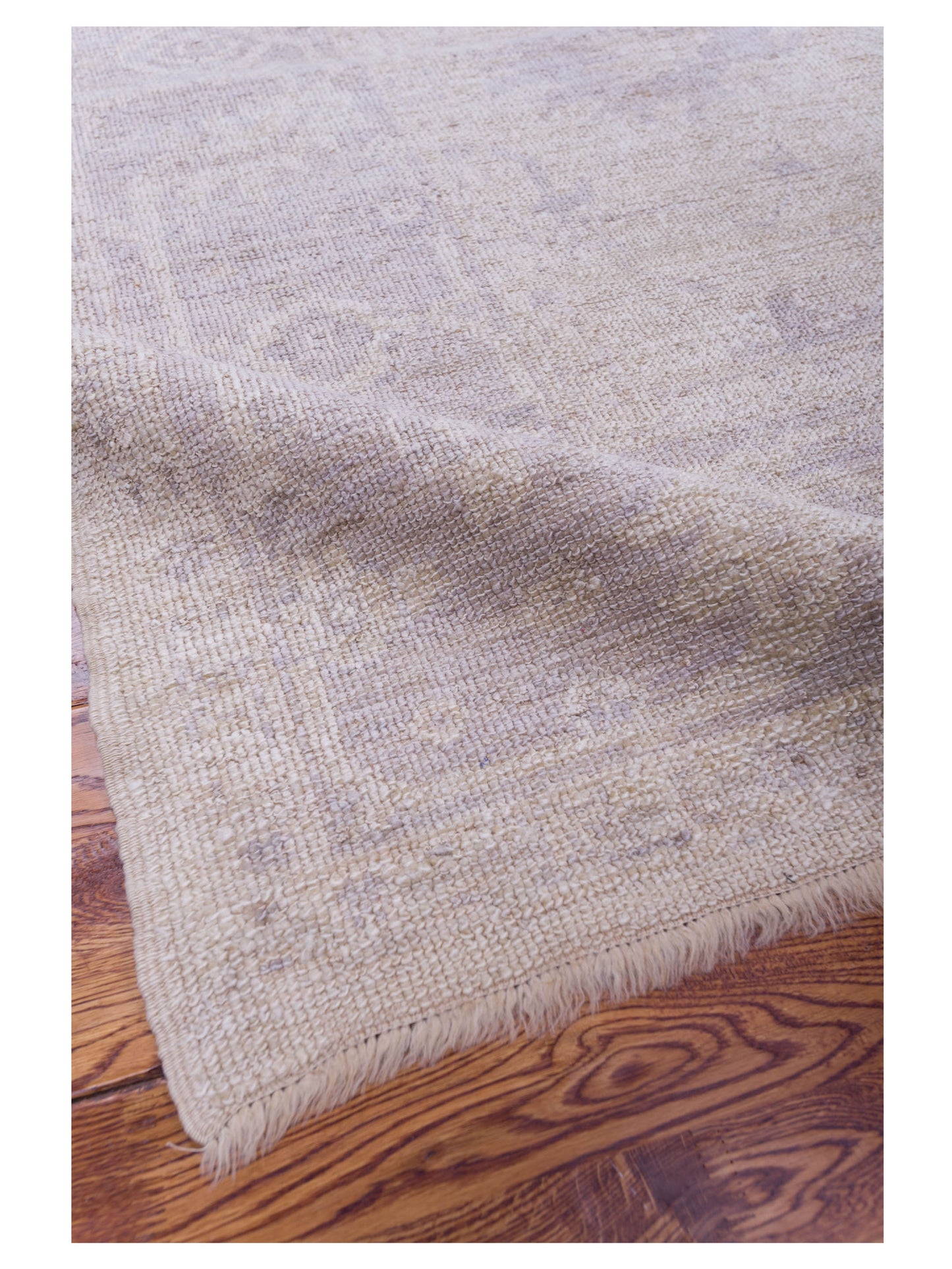 Angora Oushak 120889 Ivory Gray 7.8x9.3 Hand Knotted Rug