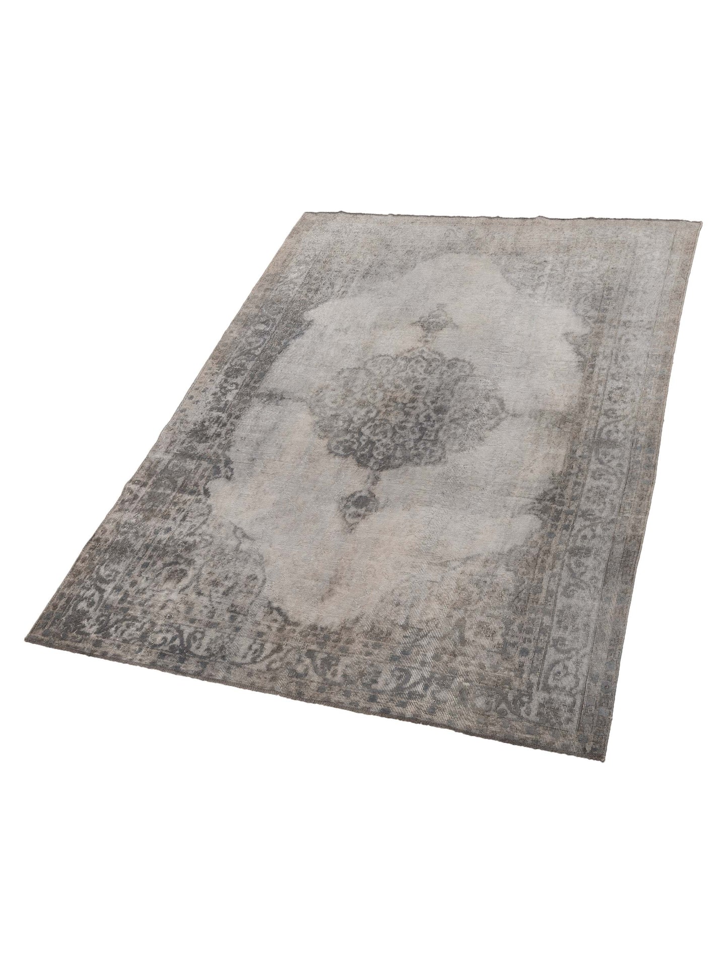 Vintage 120951 Light Gray 7.2x10.2 Hand Knotted Rug