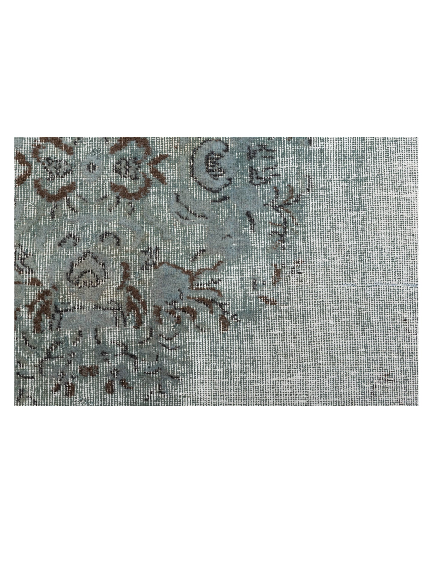 Vintage 120966 Green 7.1x10.2 Hand Knotted Rug