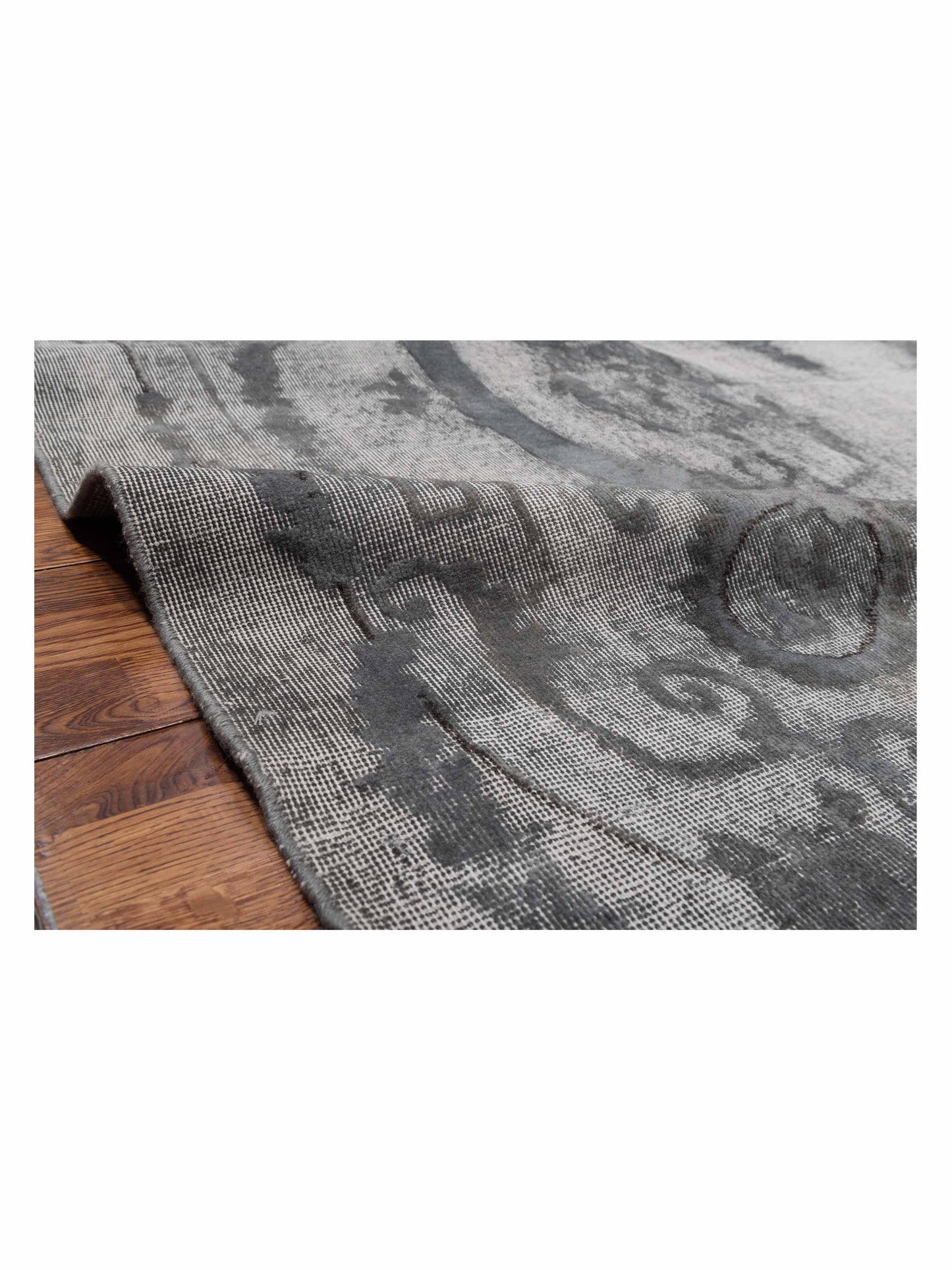 Vintage 120968 Gray 7.11x11.9 Hand Knotted Rug