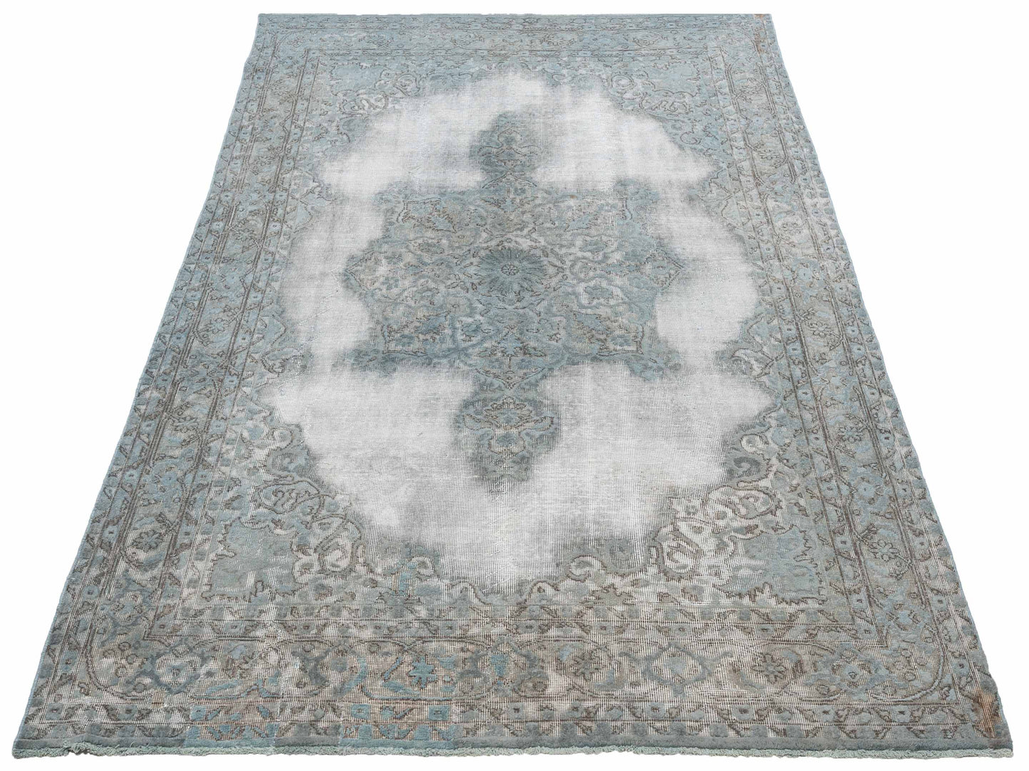 Vintage 120969 Light Blue 6.10x9.11 Hand Knotted Rug