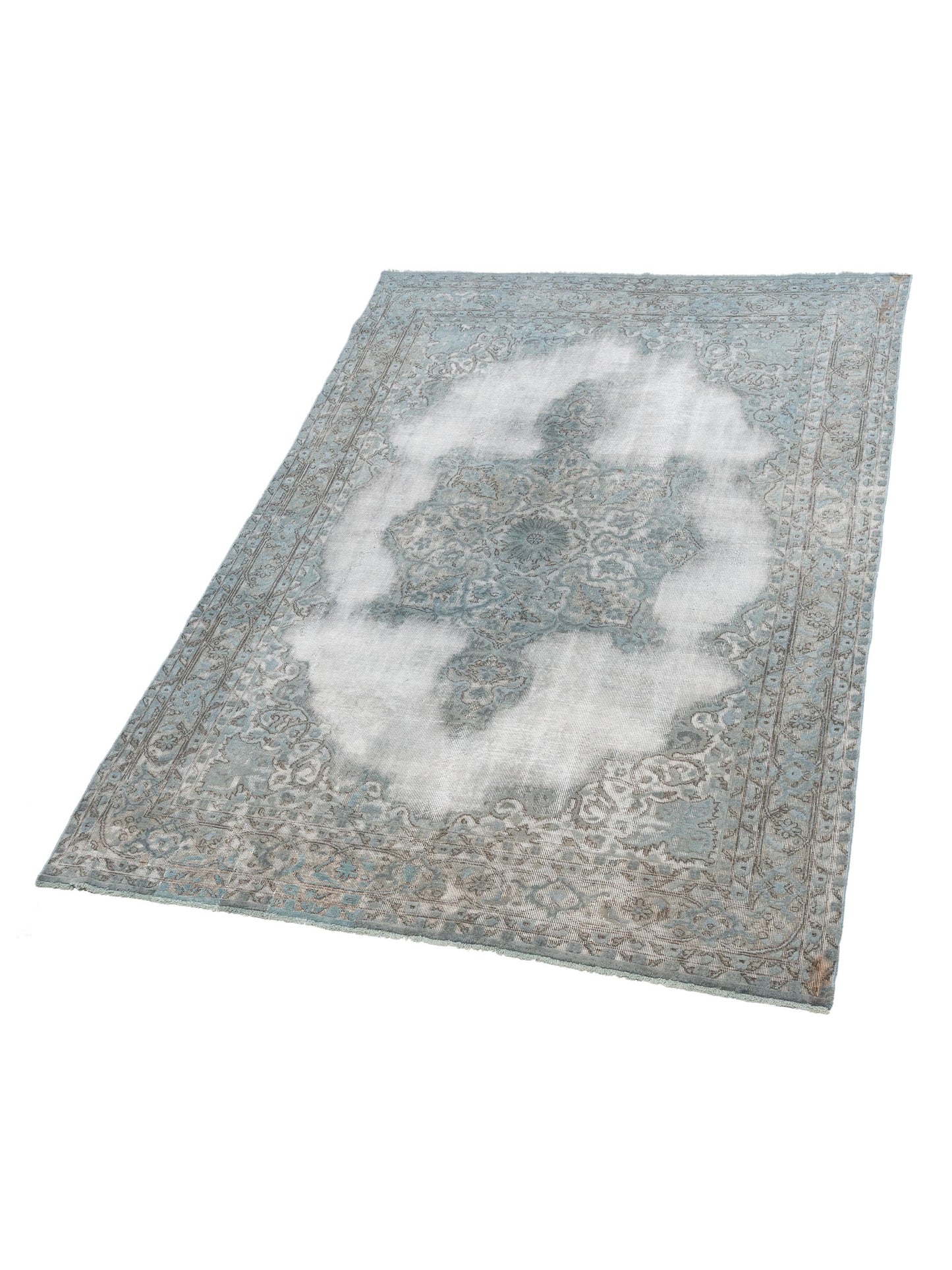 Vintage 120969 Light Blue 6.10x9.11 Hand Knotted Rug