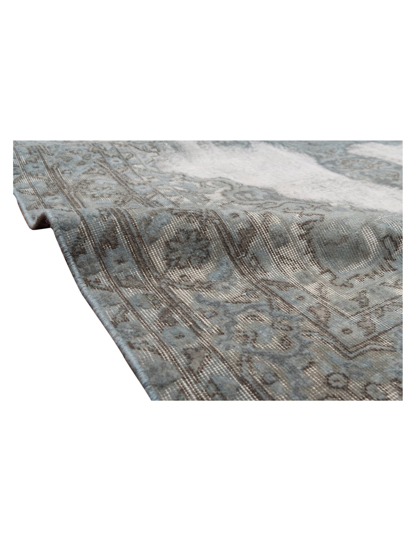 Vintage 120969 Light Blue 6.10x9.11 Hand Knotted Rug