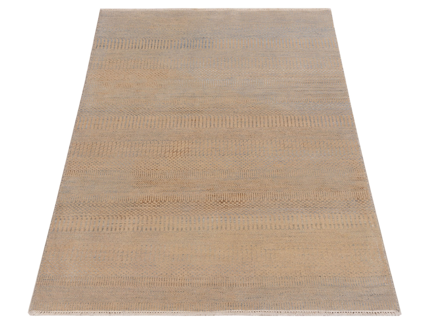 Aurore 120993 Ivory Gray Gray 4.1x6.1 Hand Knotted Rug