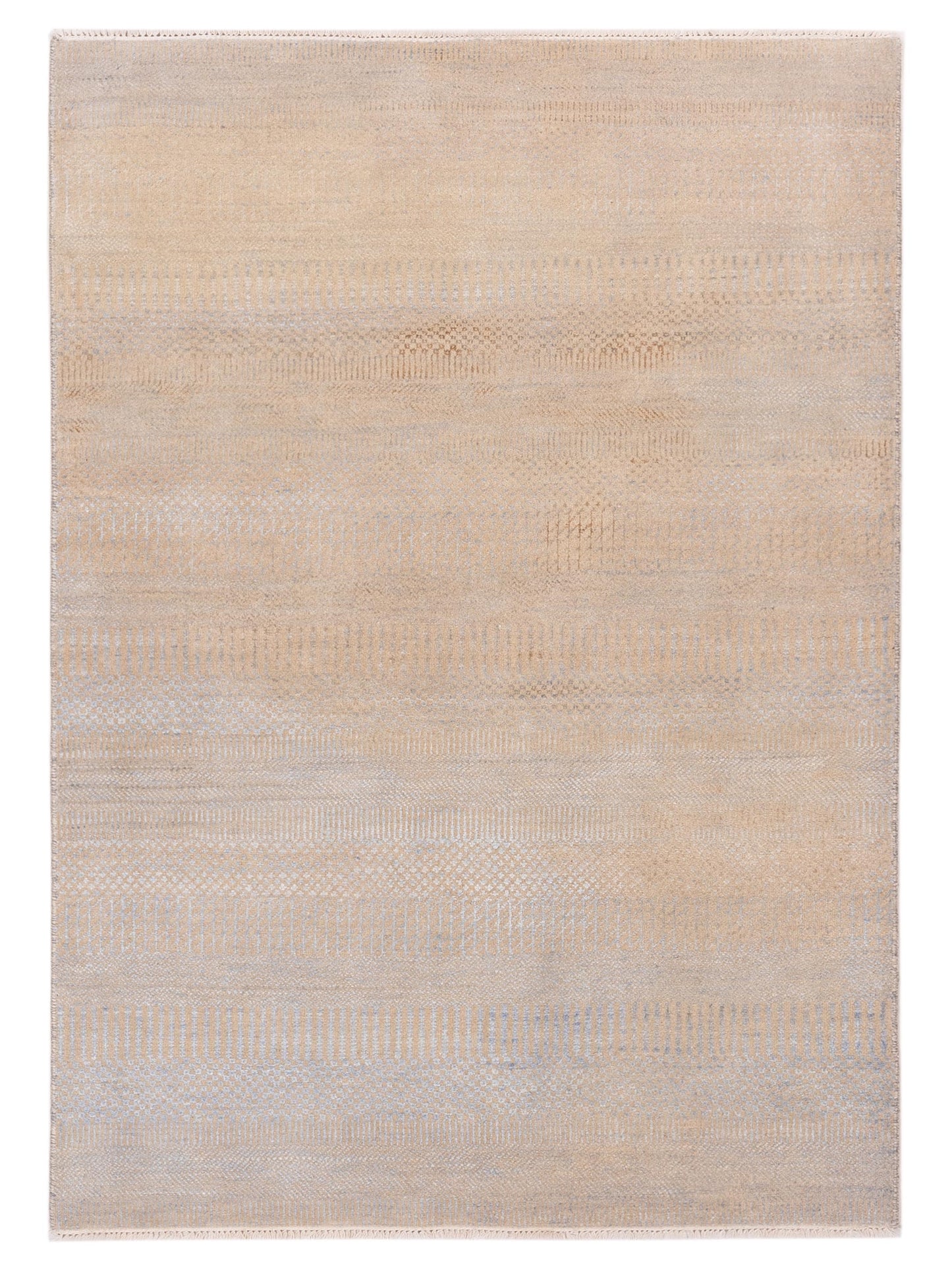 Aurore 120993 Ivory Gray Gray 4.1x6.1 Hand Knotted Rug