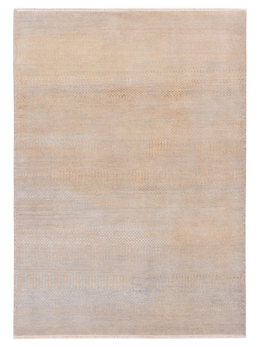 Aurore 120993 Ivory Gray Gray 4.1x6.1 Hand Knotted Rug