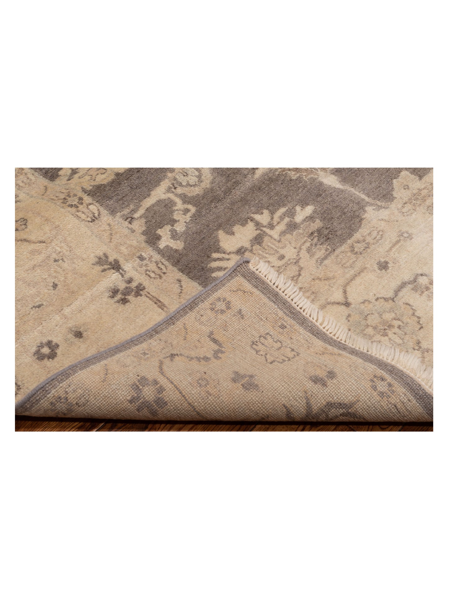 Oushak Shah 121293 Brown Ivory 7.11x9.10 Hand Knotted Rug