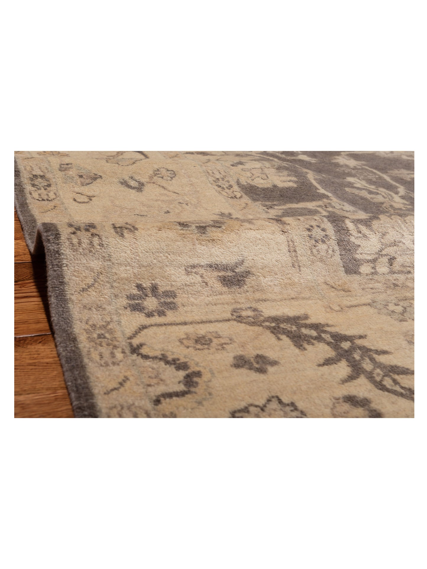 Oushak Shah 121293 Brown Ivory 7.11x9.10 Hand Knotted Rug