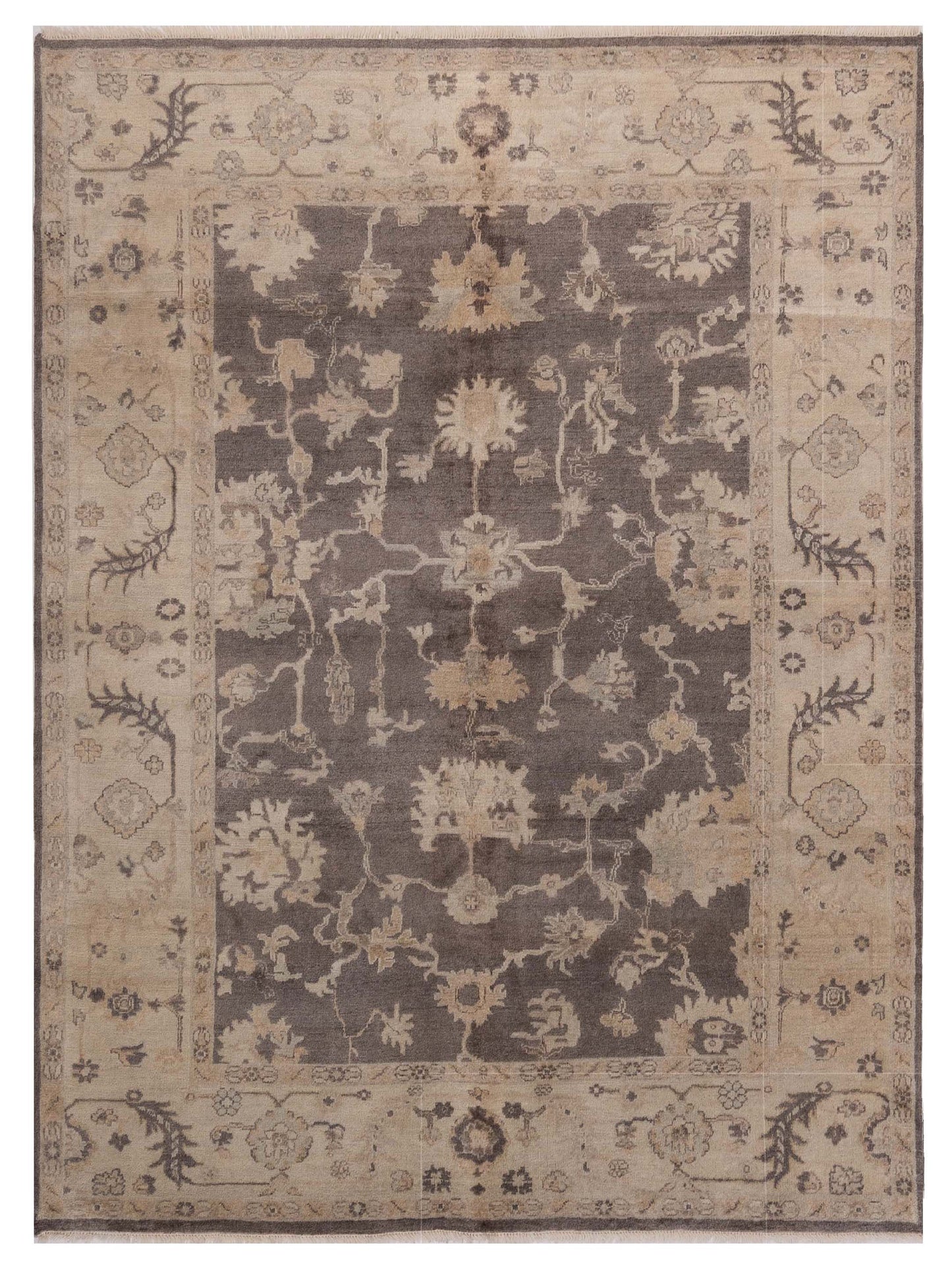 Rajpur Oushak Shah Brown Ivory Traditional