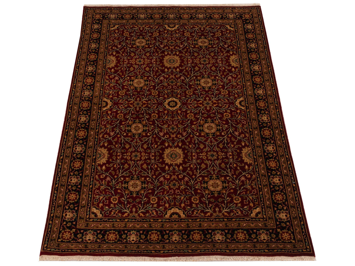 Sivas 121439 Red Black 4.1x5.11 Hand Knotted Rug