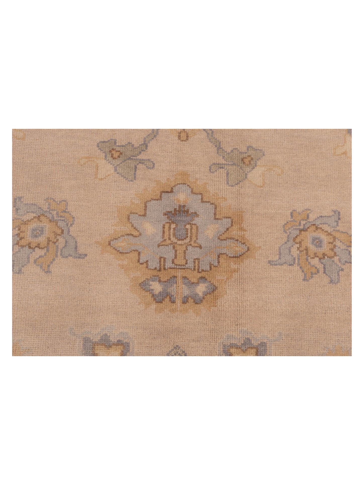 Oushak Shah 121565 Beige Blue 6x8.9 Hand Knotted Rug