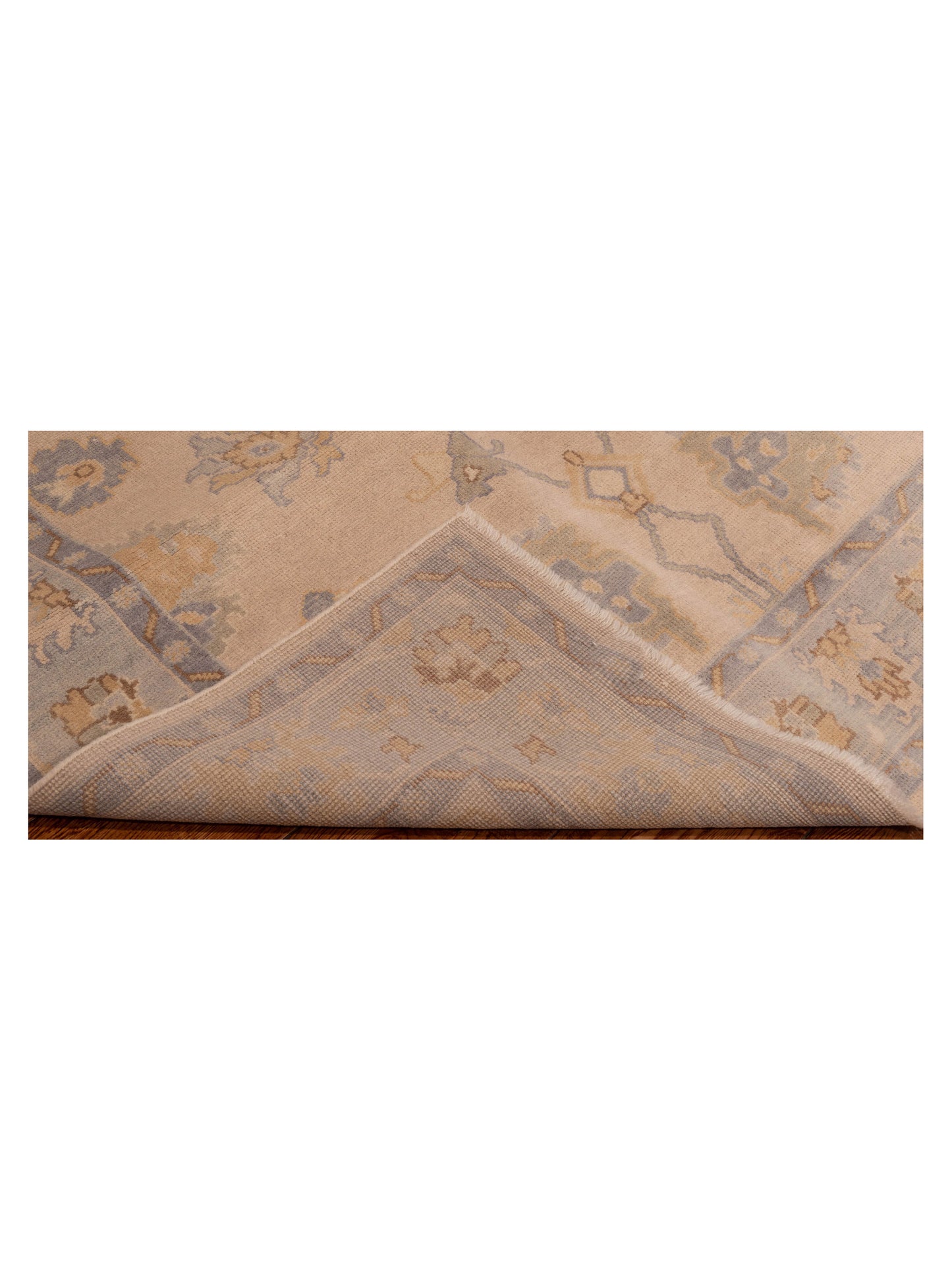 Oushak Shah 121565 Beige Blue 6x8.9 Hand Knotted Rug