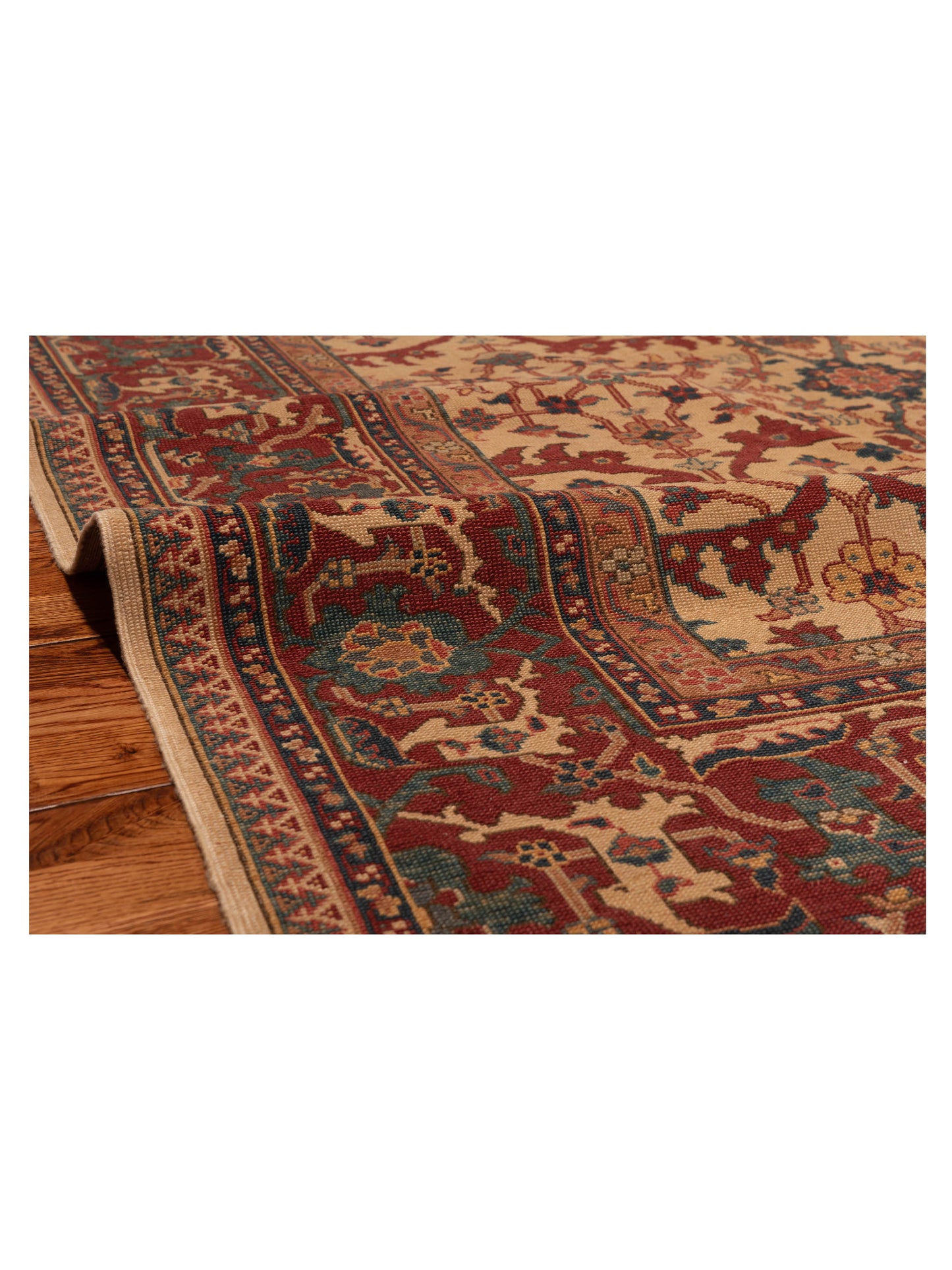 Antique Loom 121574 Beige Red 6.8x9.11 Hand Knotted Rug