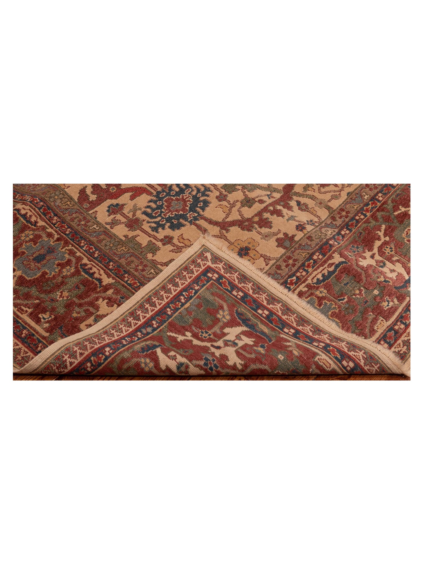 Antique Loom 121575 Ivory Red 6.9x9.9 Hand Knotted Rug