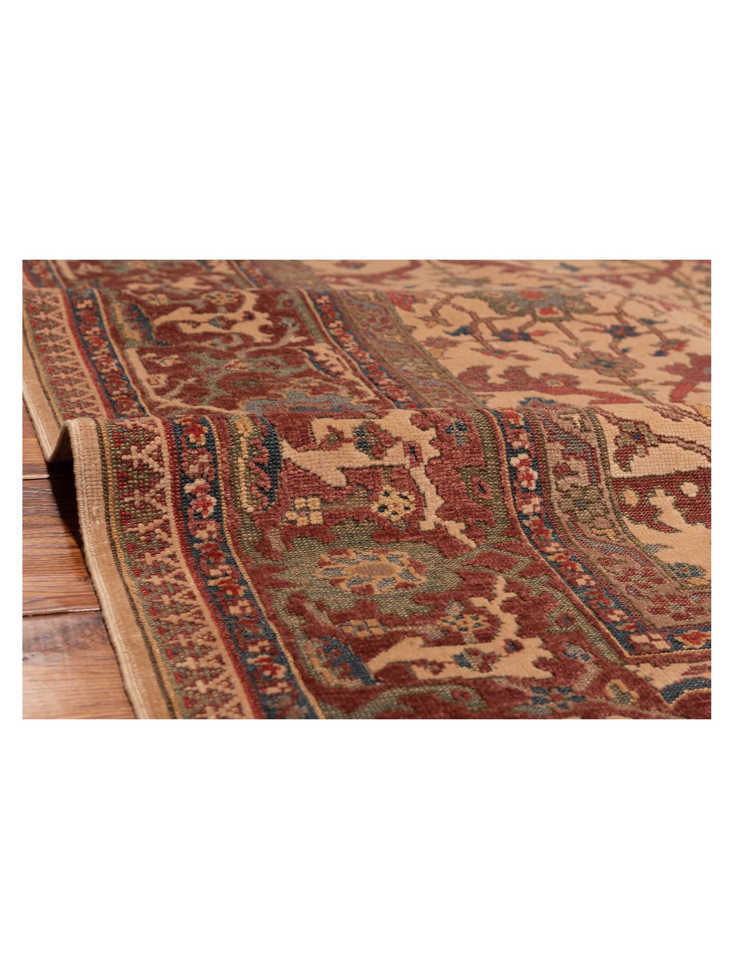 Antique Loom 121575 Ivory Red 6.9x9.9 Hand Knotted Rug